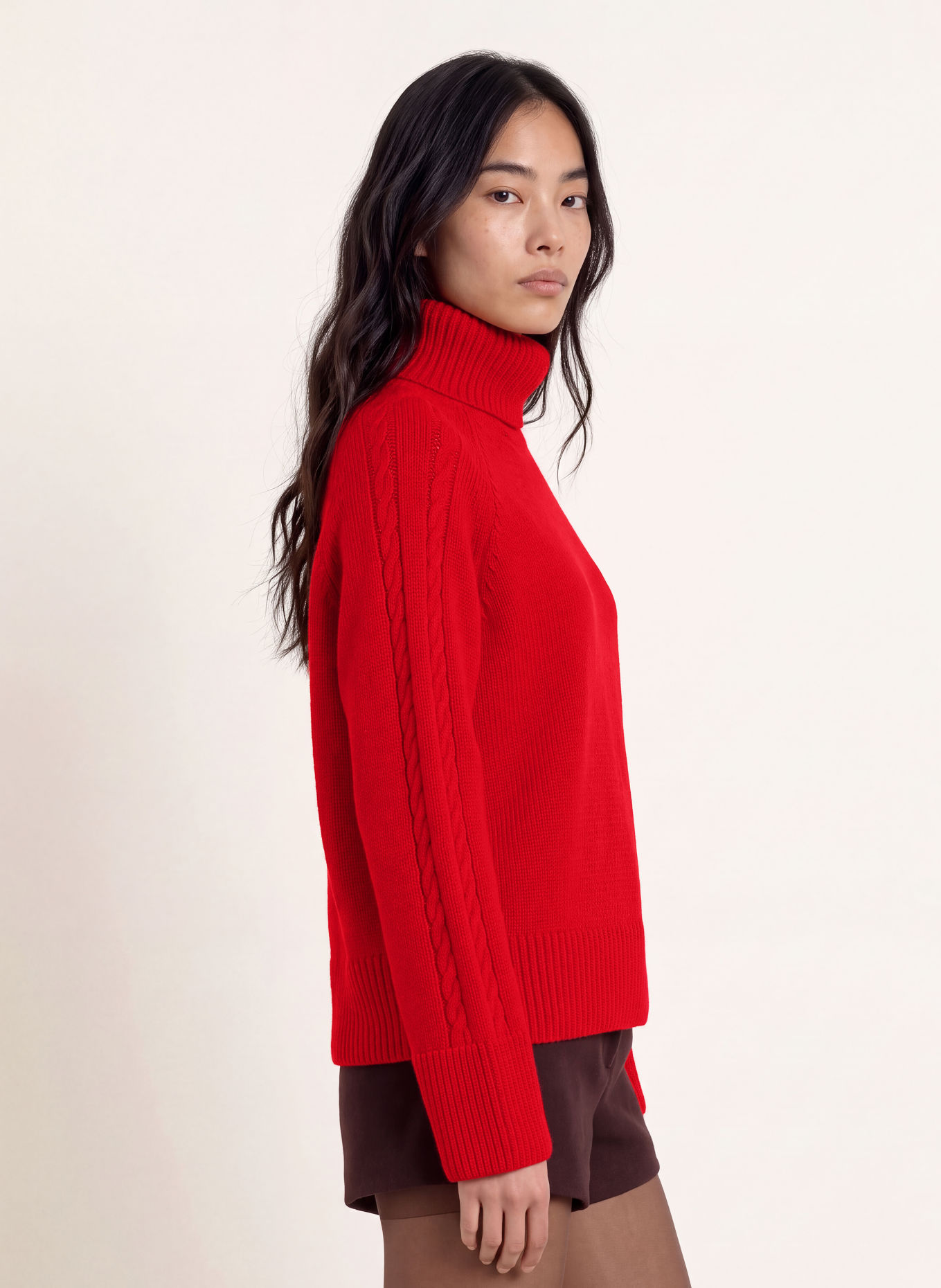 GRACE & MILA BASTILLE Turtleneck sweater: RED