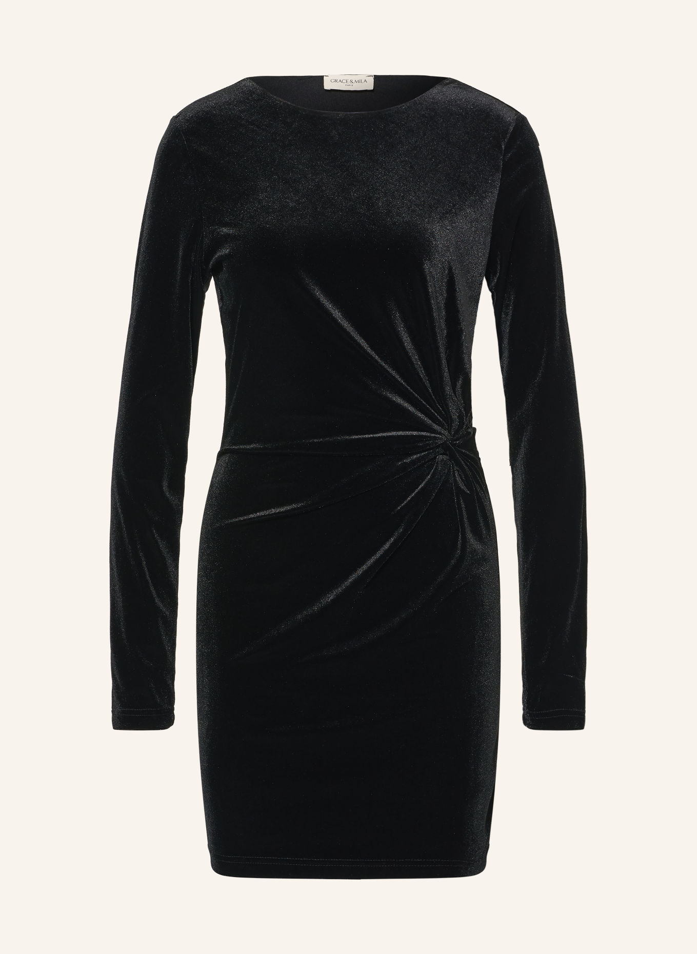 GRACE & MILA Robe en velours BEVERLY: NOIR