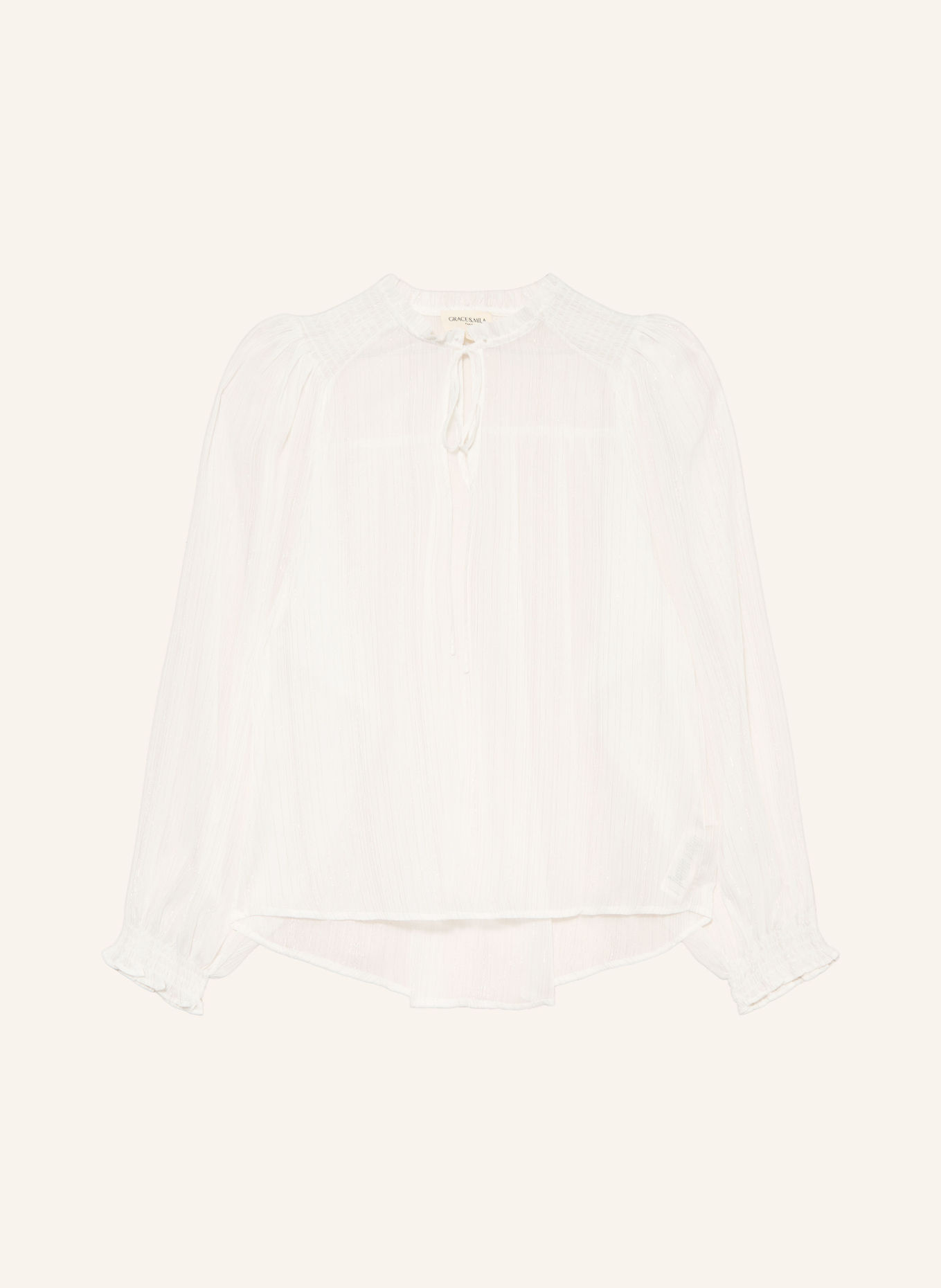 GRACE & MILA Chemisier BELINDA: BLANC / ARGENT