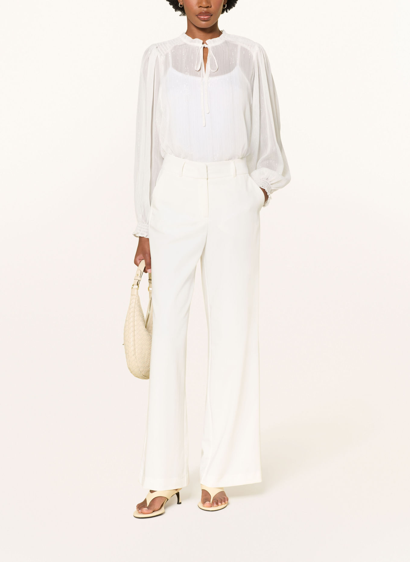 GRACE & MILA Chemisier BELINDA: BLANC / ARGENT