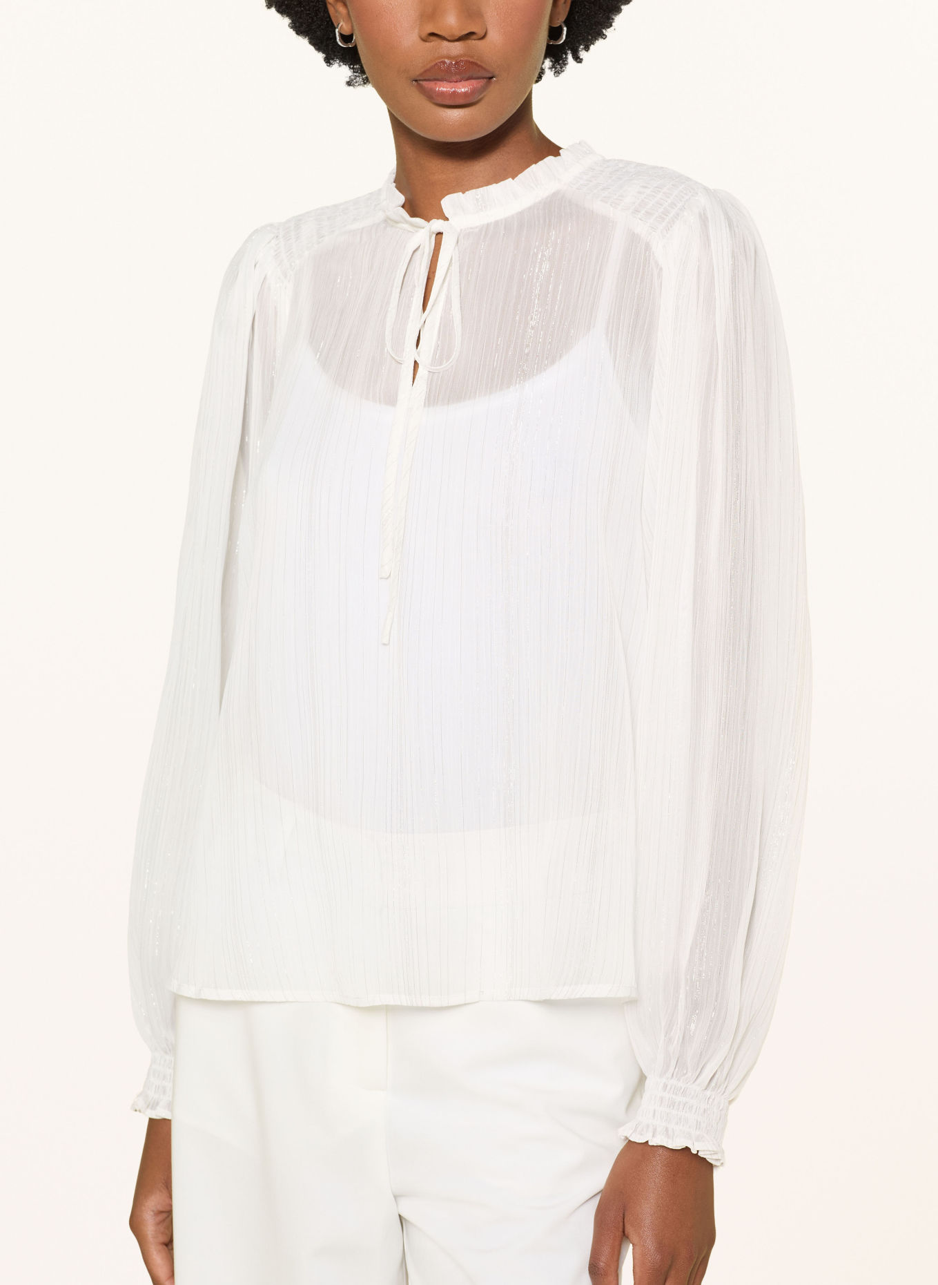 GRACE & MILA Chemisier BELINDA: BLANC / ARGENT