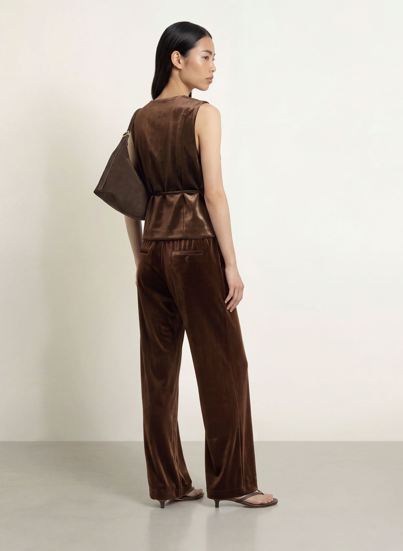 GRACE & MILA Fluwelen vest BENNY: BRUIN