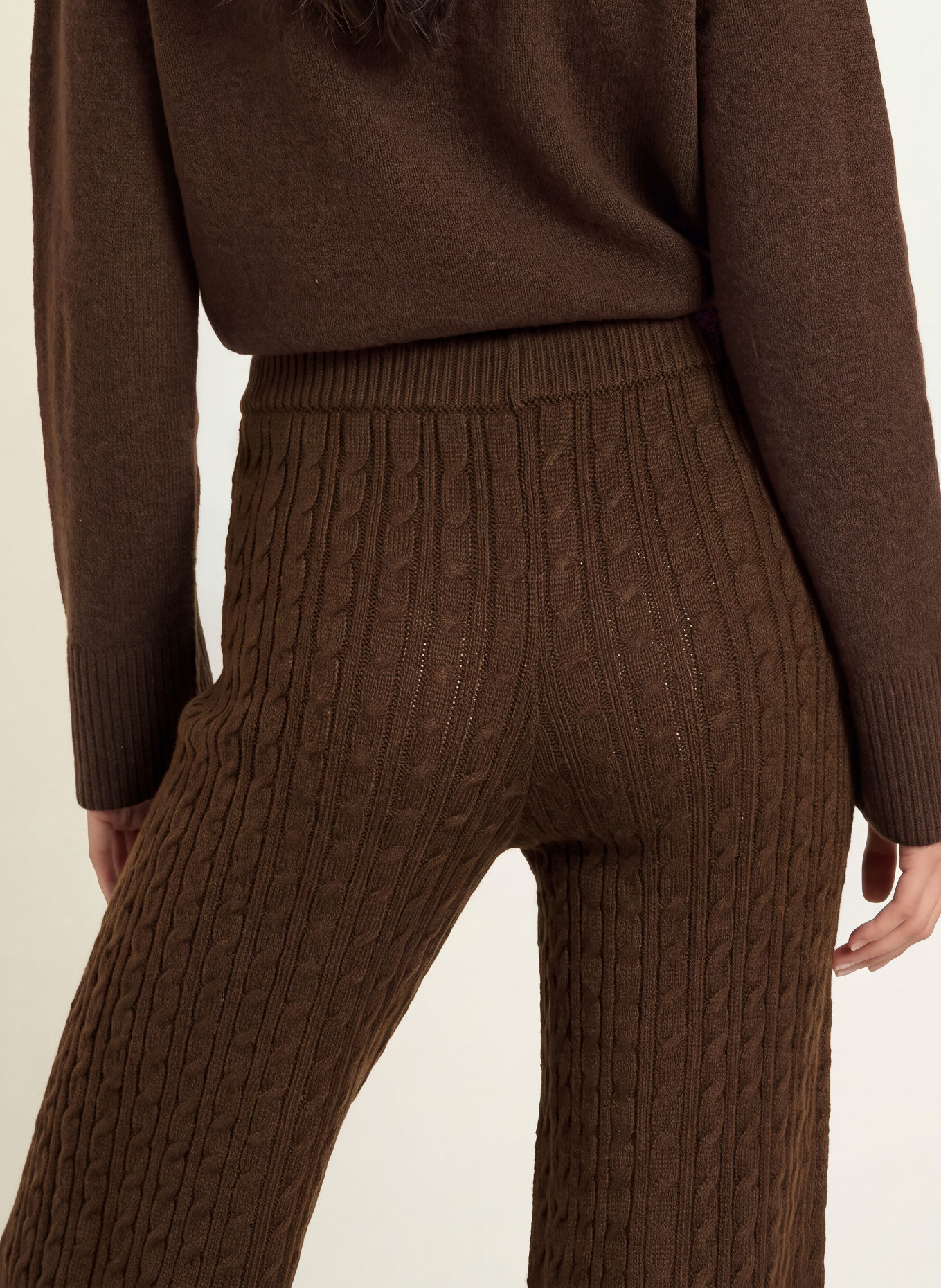 GRACE & MILA BILO Knit Pants: DARK BROWN