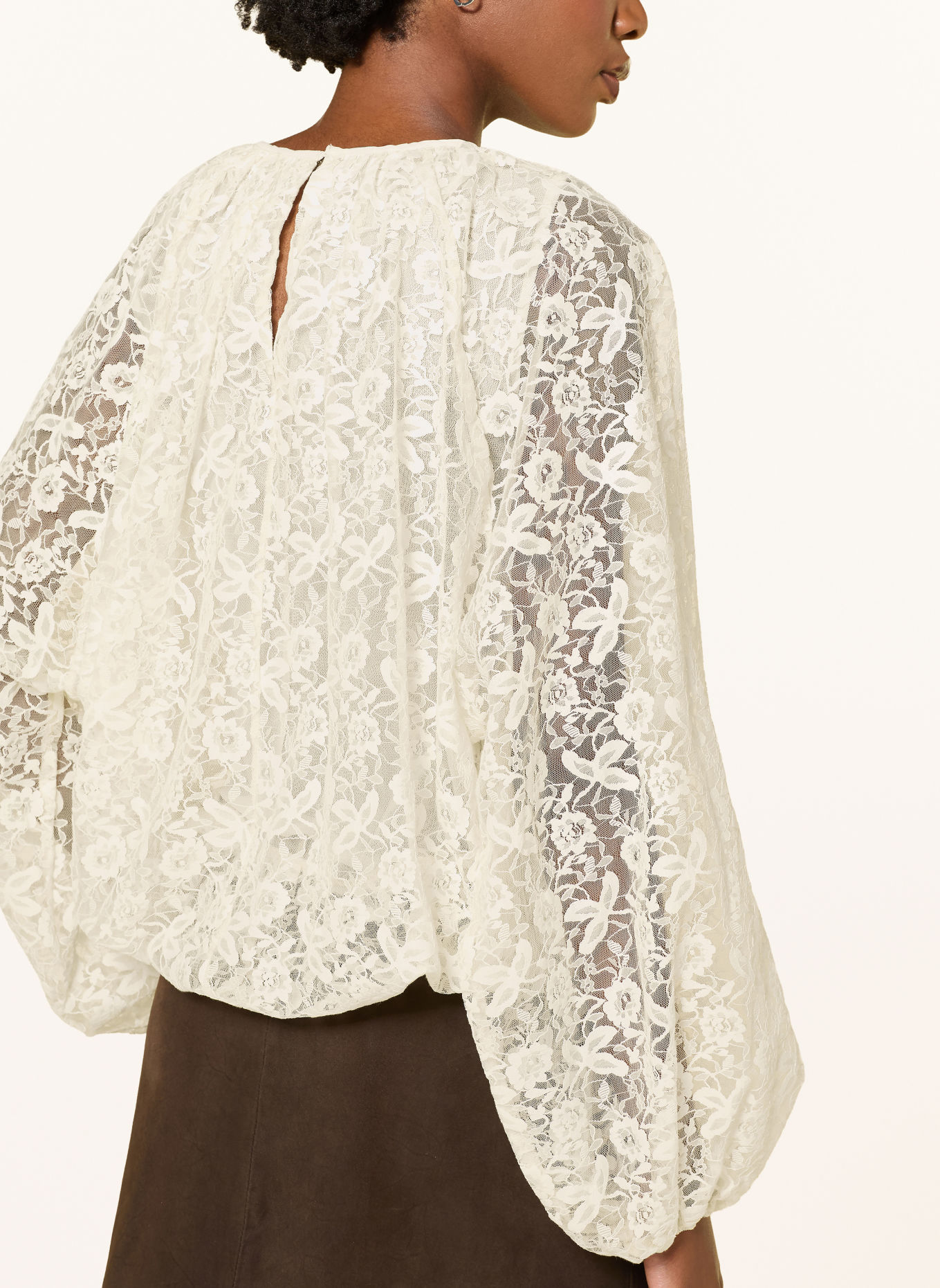 GRACE & MILA BETH Lace Blouse: ECRU