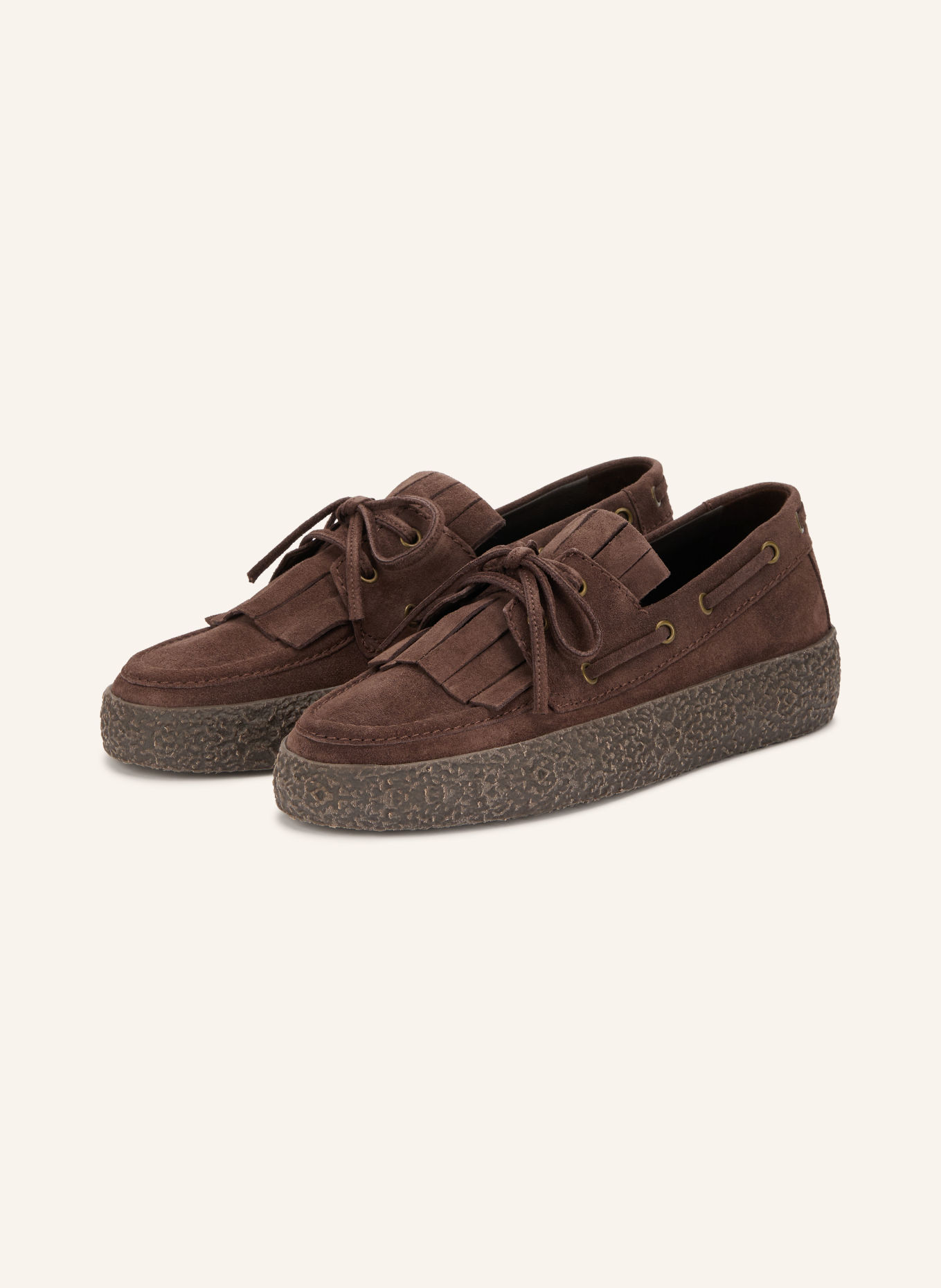 KENNEL & SCHMENGER PIT Boat Shoes: DARK BROWN / GOLD