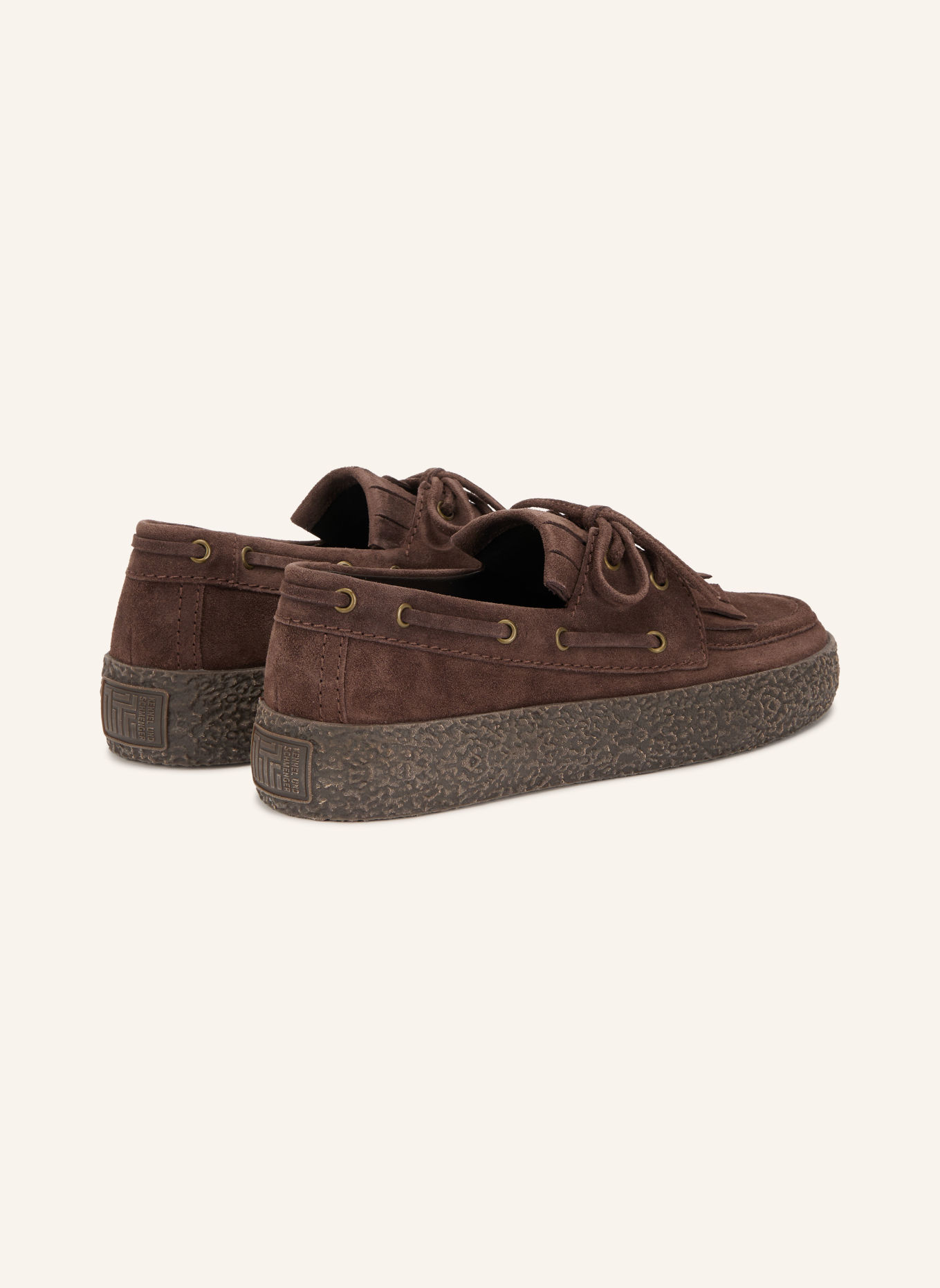 KENNEL & SCHMENGER PIT Boat Shoes: DARK BROWN / GOLD
