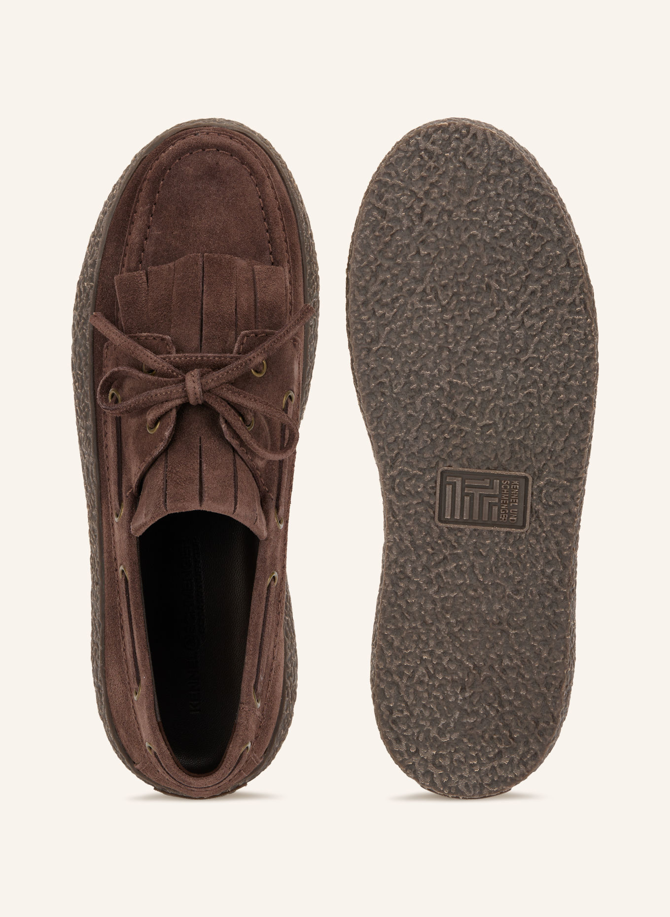 KENNEL & SCHMENGER PIT Boat Shoes: DARK BROWN / GOLD
