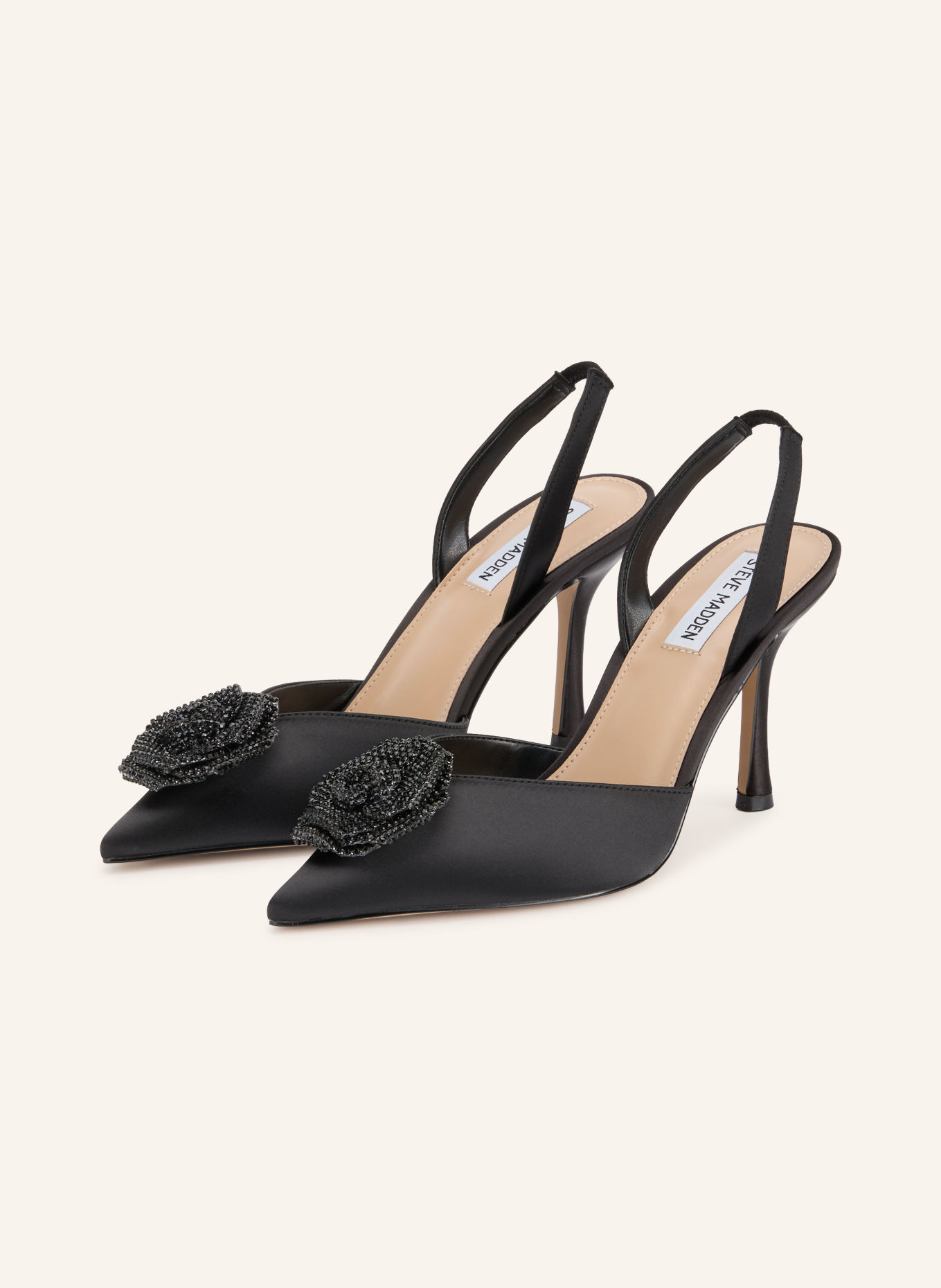 STEVE MADDEN Slingbacks LYSANDRA met sierstenen: ZWART