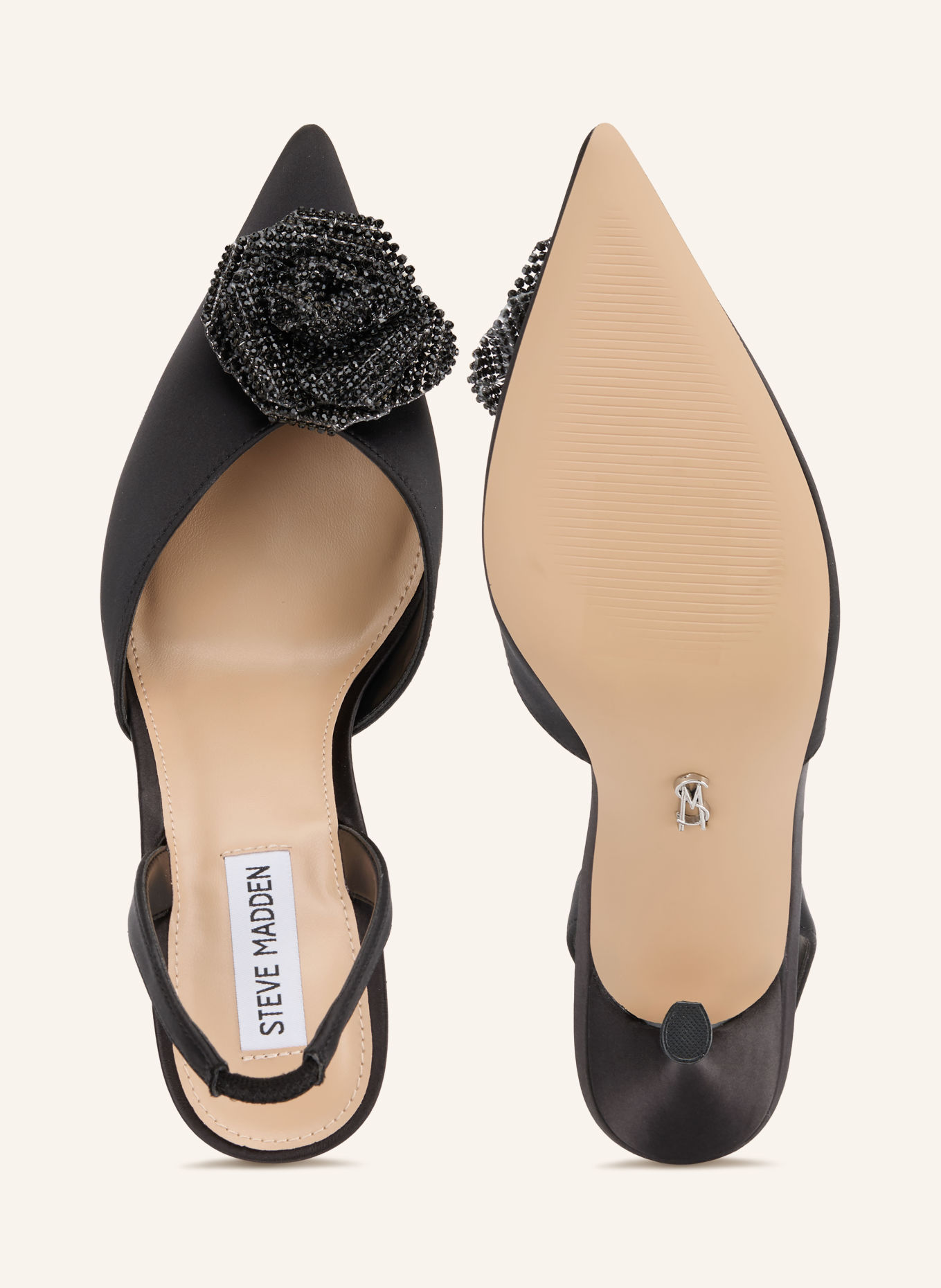 STEVE MADDEN Slingbacks LYSANDRA met sierstenen: ZWART
