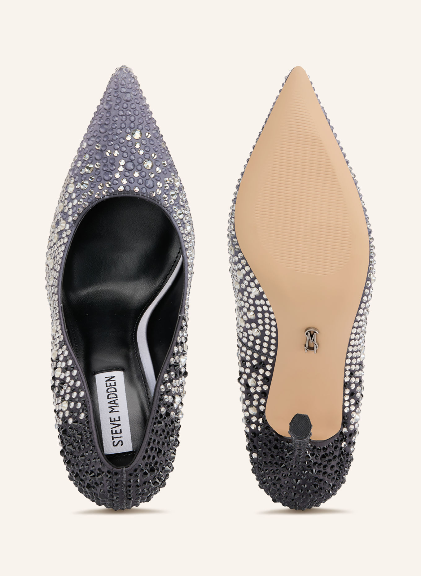 STEVE MADDEN Pumps REFRAME mit Schmucksteinen: SCHWARZ / SILBER / PLATIN