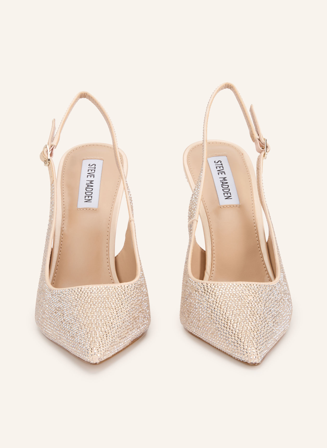 STEVE MADDEN Slingpumps TREMBLE s ozdobnými kamínky: BARVA BÍLÉHO ZLATA / KRÉMOVÁ