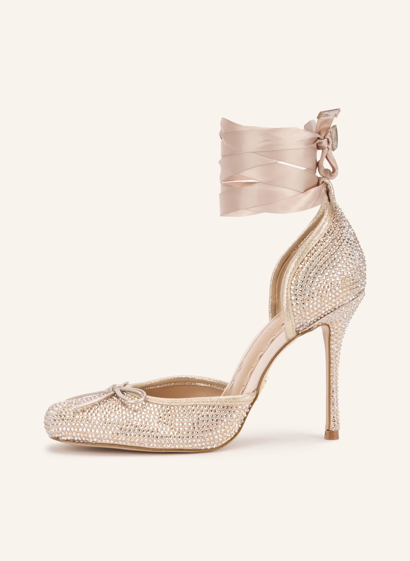 STEVE MADDEN LARINA Pumps with Rhinestones: WHITE GOLD / GOLD