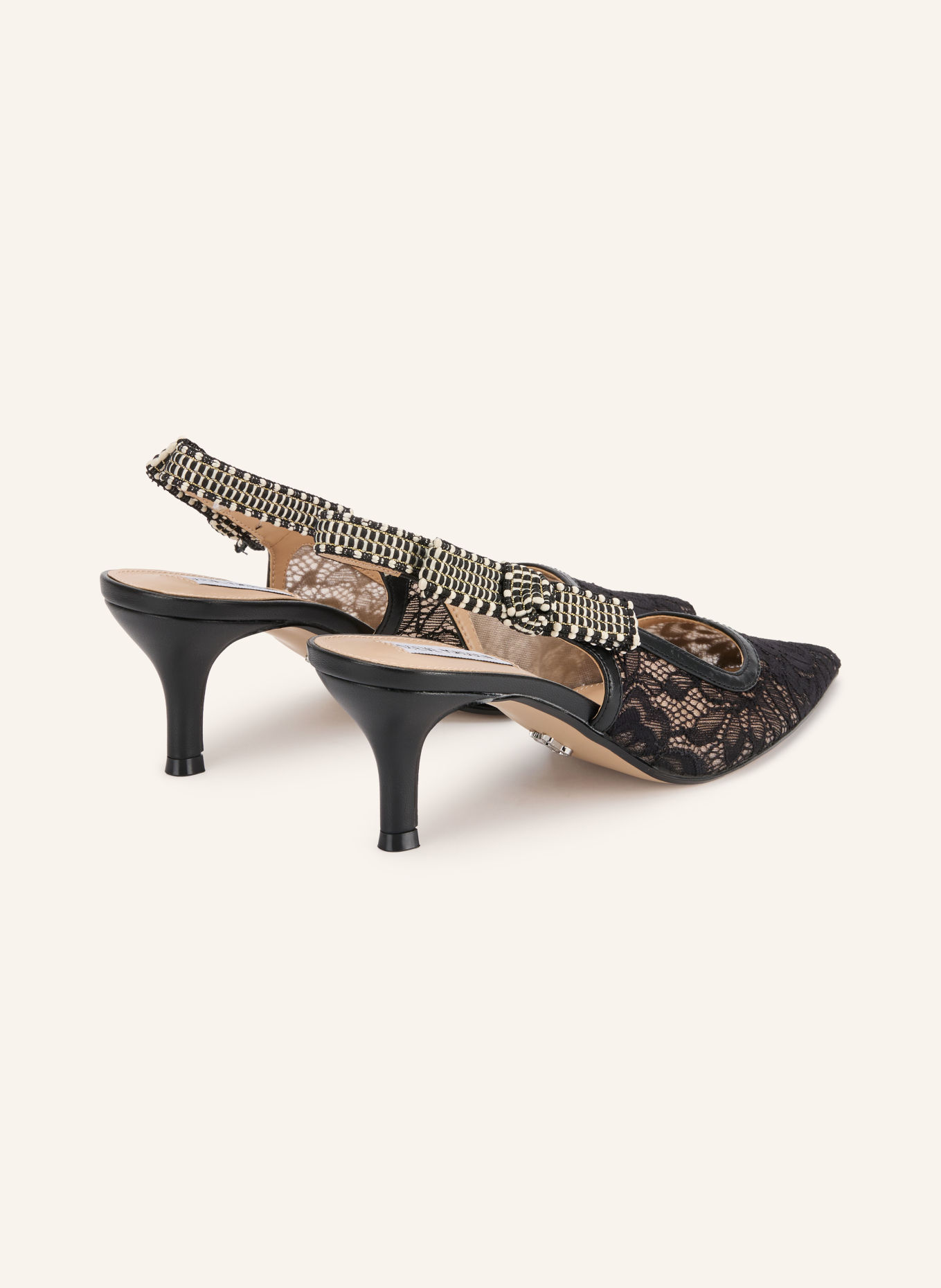 STEVE MADDEN Slingpumps ENSEMBLE mit Spitze und Glitzergarn: SCHWARZ / ECRU