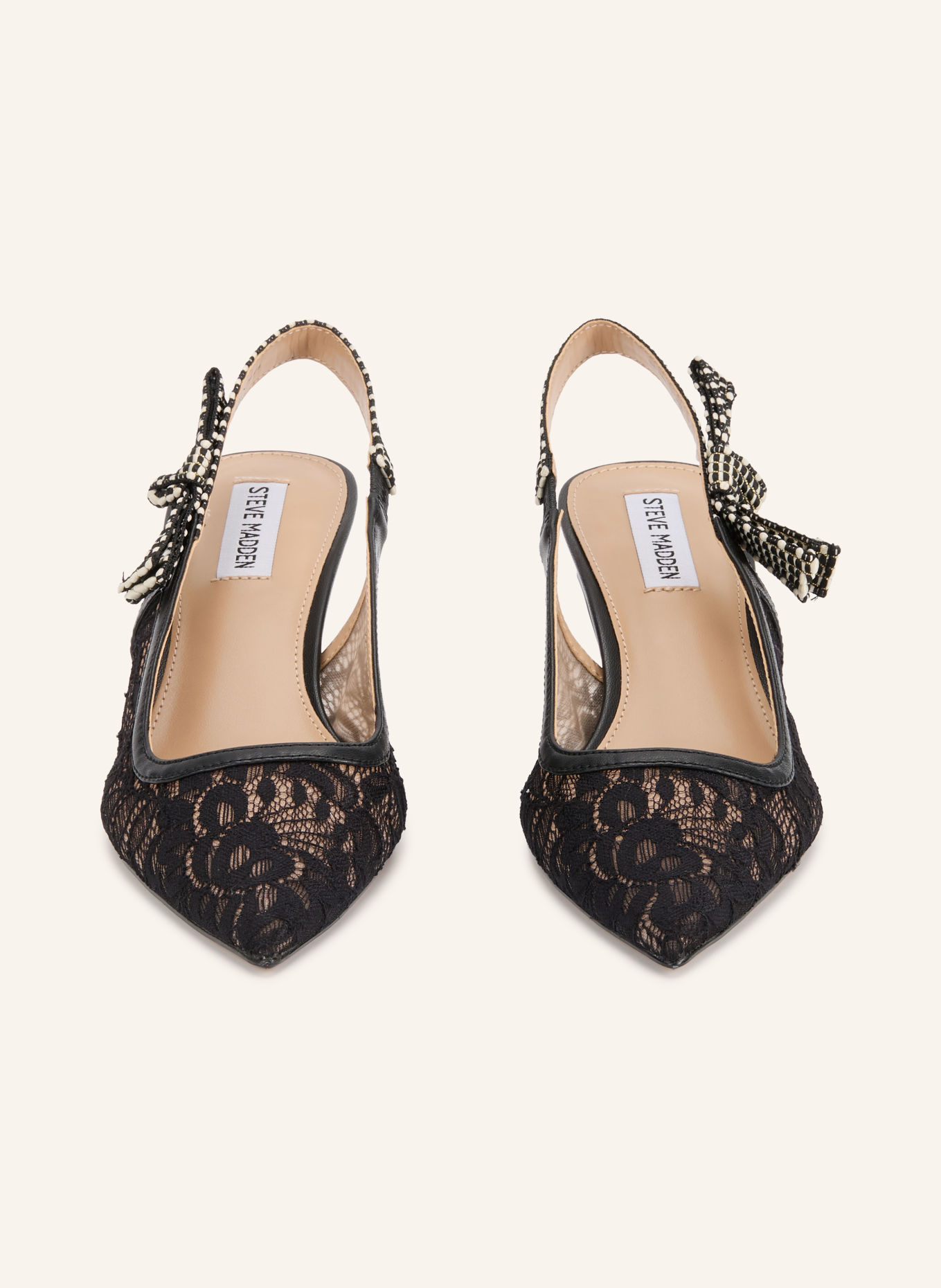 STEVE MADDEN Slingpumps ENSEMBLE mit Spitze und Glitzergarn: SCHWARZ / ECRU