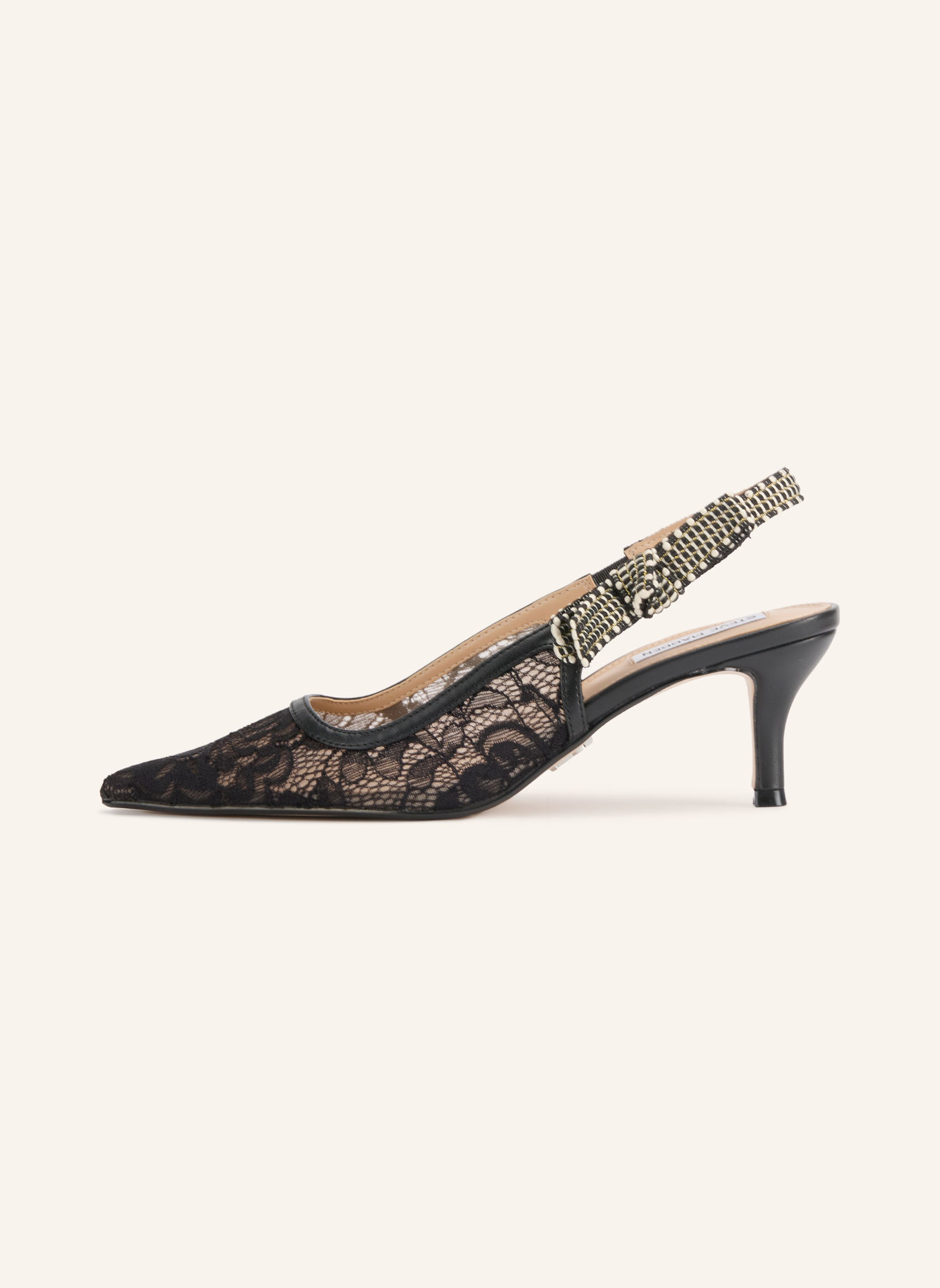 STEVE MADDEN Slingpumps ENSEMBLE mit Spitze und Glitzergarn: SCHWARZ / ECRU