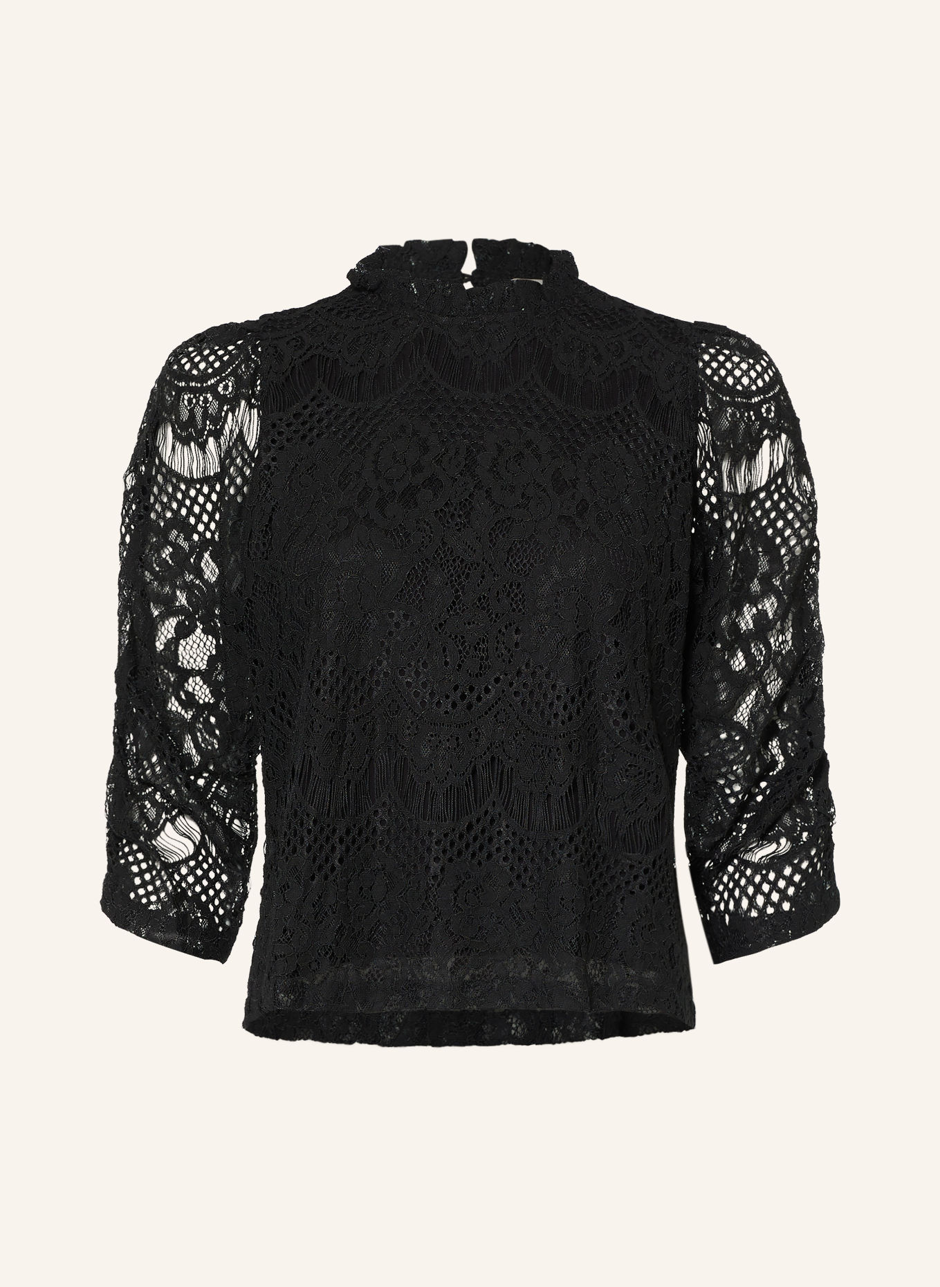 lollys laundry Blusenshirt LILOULL aus Spitze mit 3/4-Arm: SCHWARZ