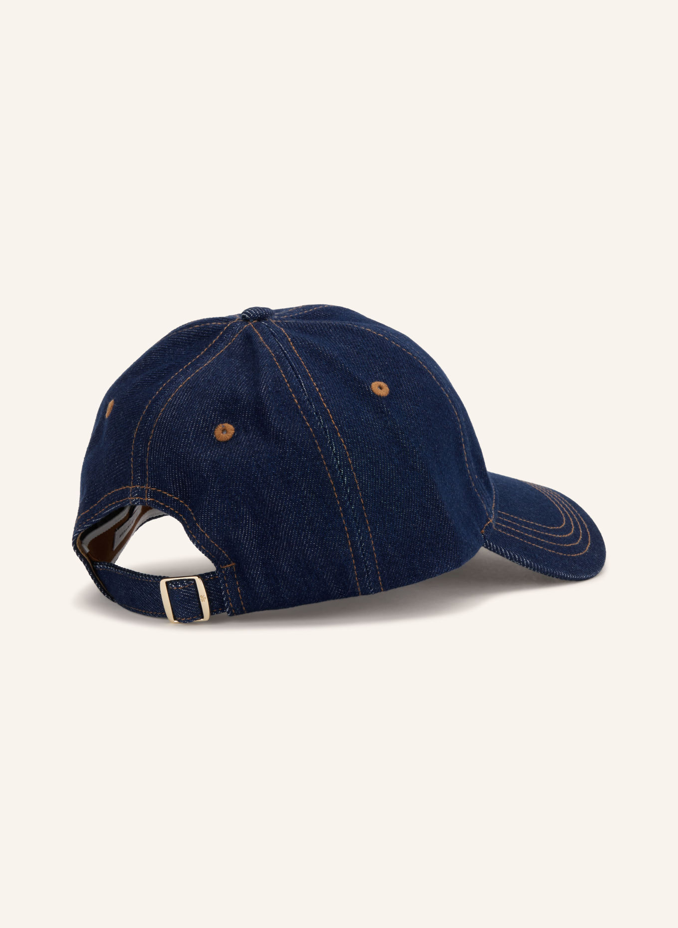 TOMMY HILFIGER Casquette en jean: BLEU FONCÉ / COGNAC