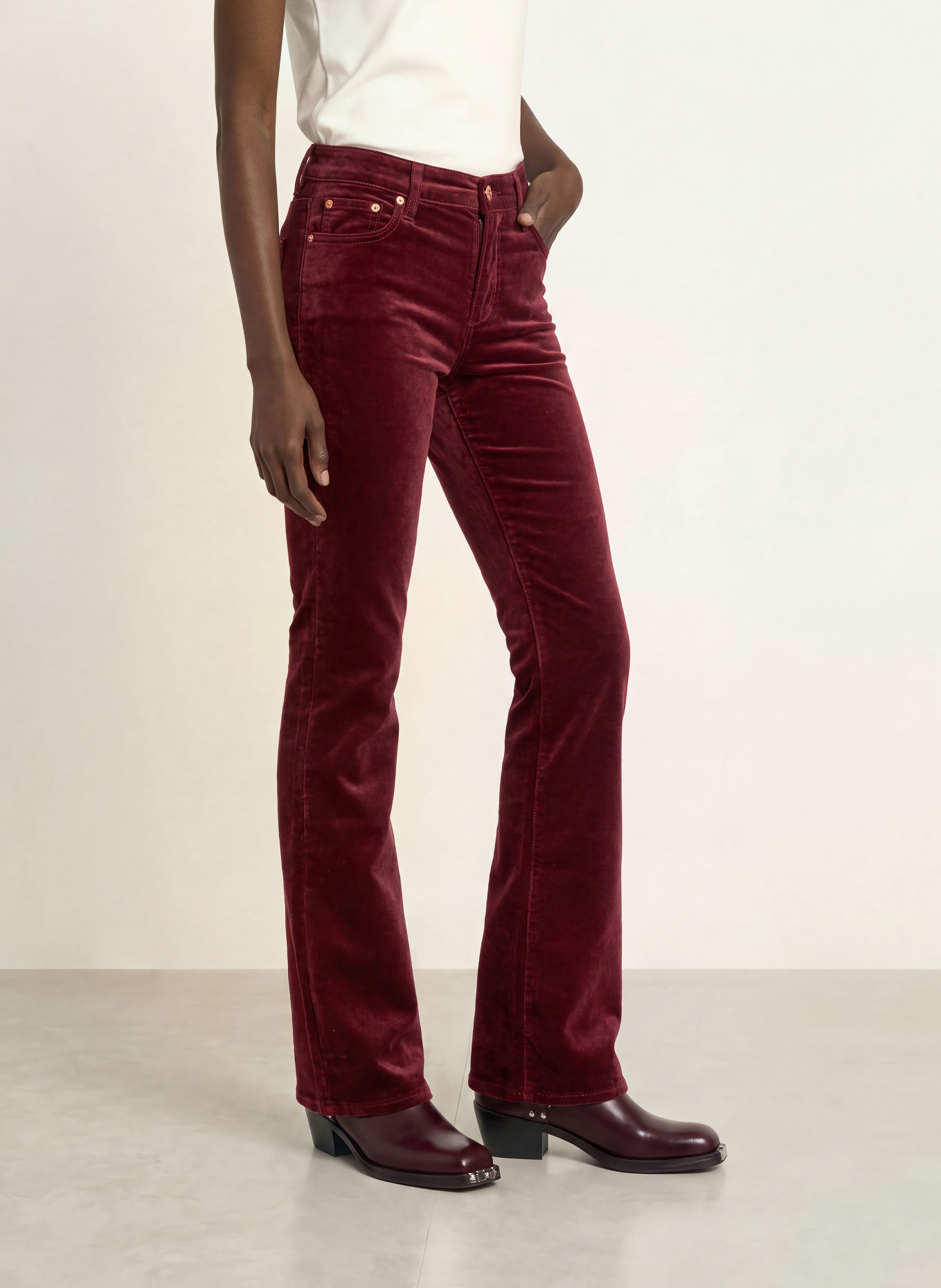 7 for all mankind Spodnie dżinsowe THE LEGGY: CIEMNOCZERWONY