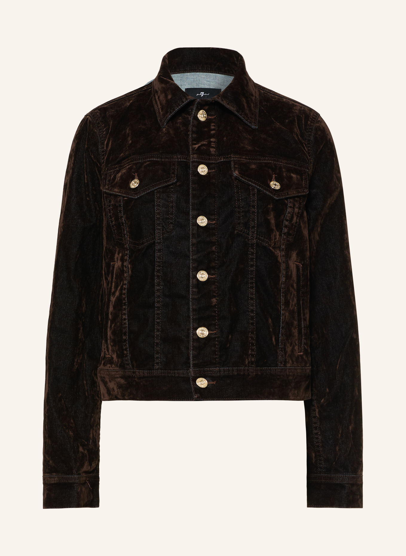 7 for all mankind Fluwelen jas ADI TRUCKER: 3TE FLOCK BROWN