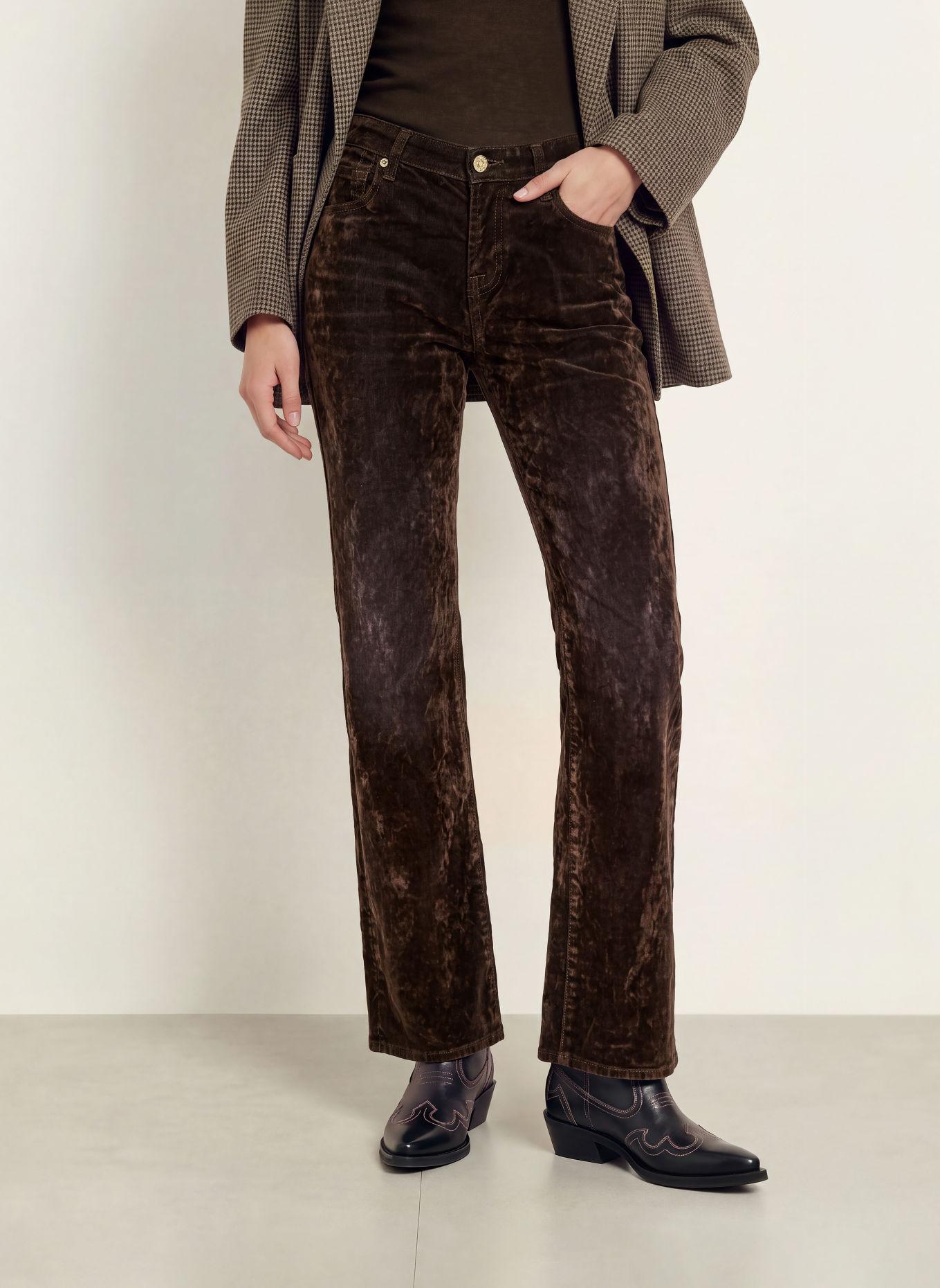 7 for all mankind Coated jeans LOW STRAIGHT: 3TE FLOCK BROWN