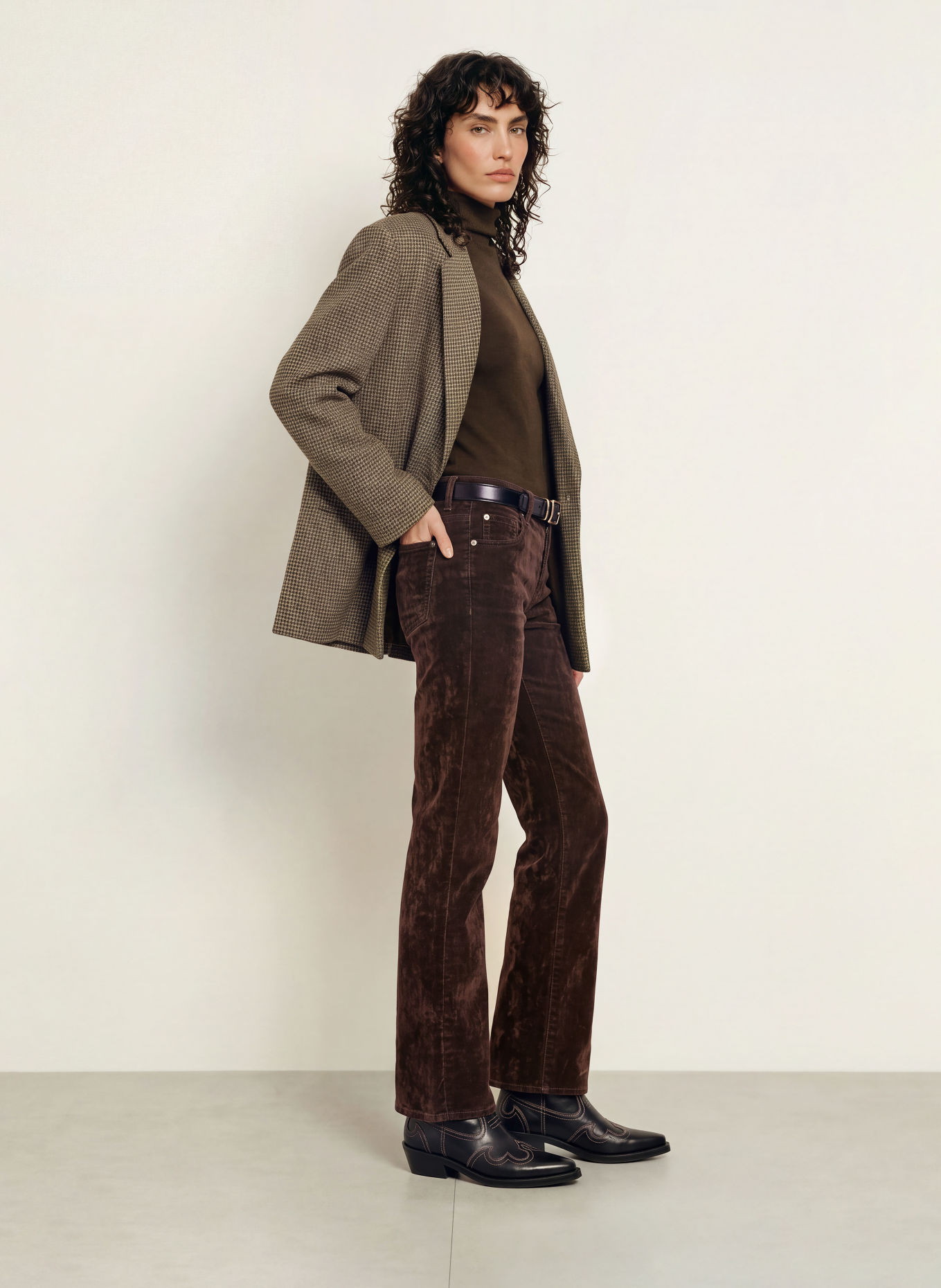7 for all mankind Coated jeans LOW STRAIGHT: 3TE FLOCK BROWN
