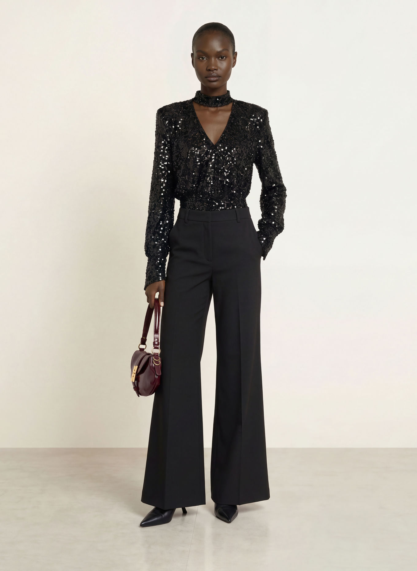 UNDRESS CODE Sequin bodysuit: BLACK
