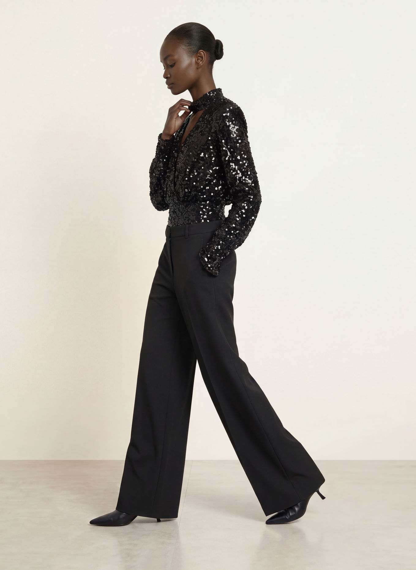 UNDRESS CODE Sequin bodysuit: BLACK