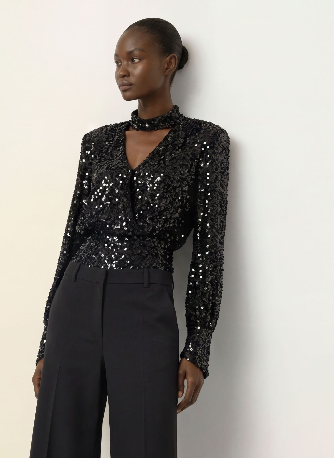 UNDRESS CODE Sequin bodysuit: BLACK