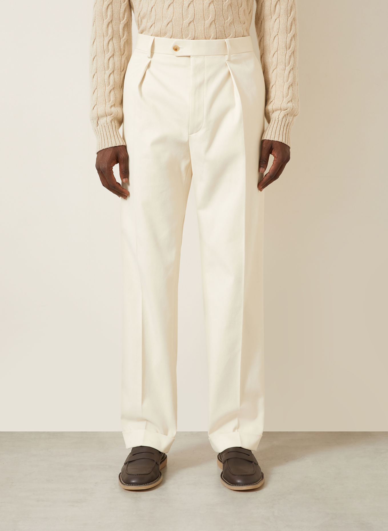 RALPH LAUREN PURPLE LABEL Regular-Fit Chinos: CREAM