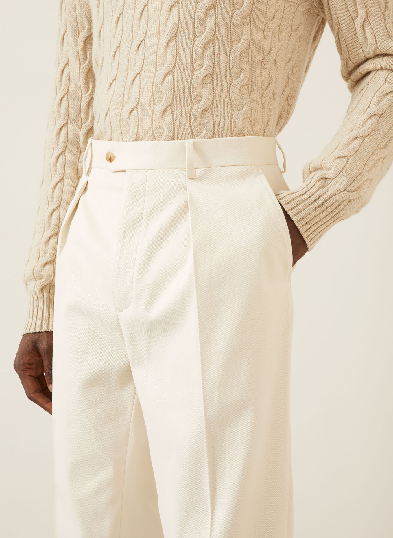 RALPH LAUREN PURPLE LABEL Regular-Fit Chinos: CREAM