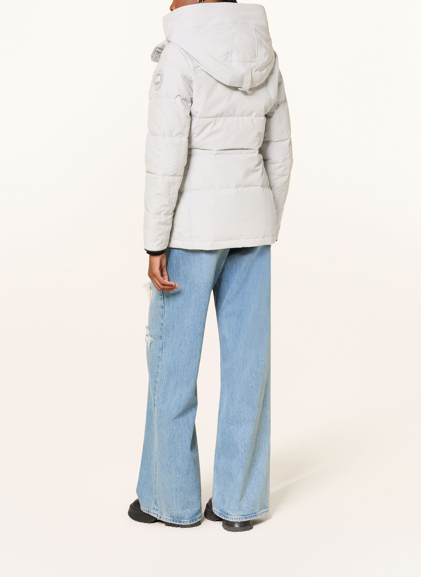 CANADA GOOSE Daunenjacke mit abnehmbarer Kapuze: CREME