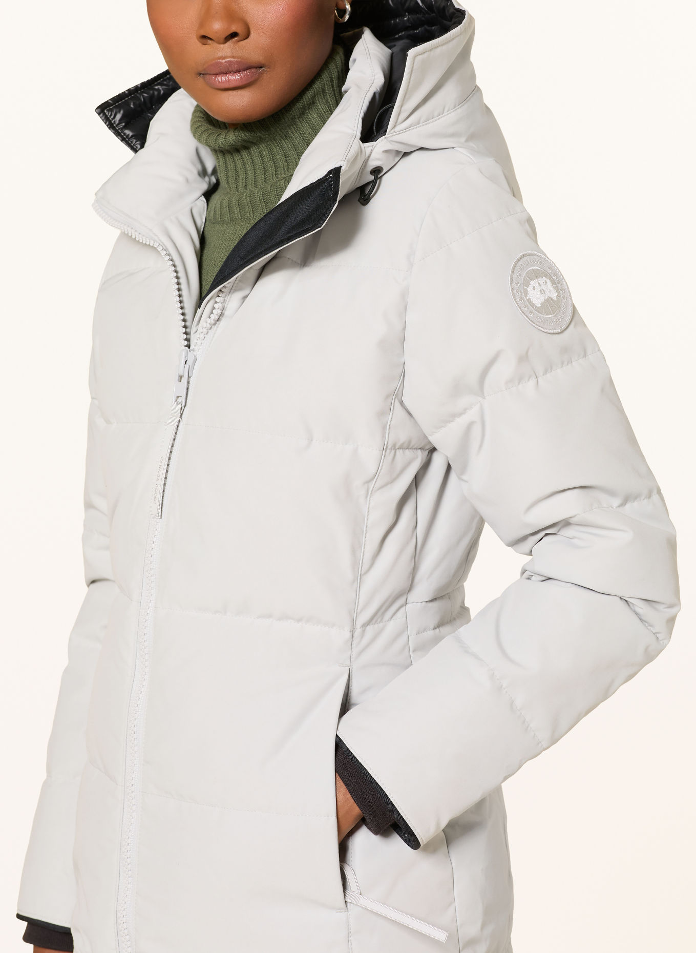 CANADA GOOSE Daunenjacke mit abnehmbarer Kapuze: CREME