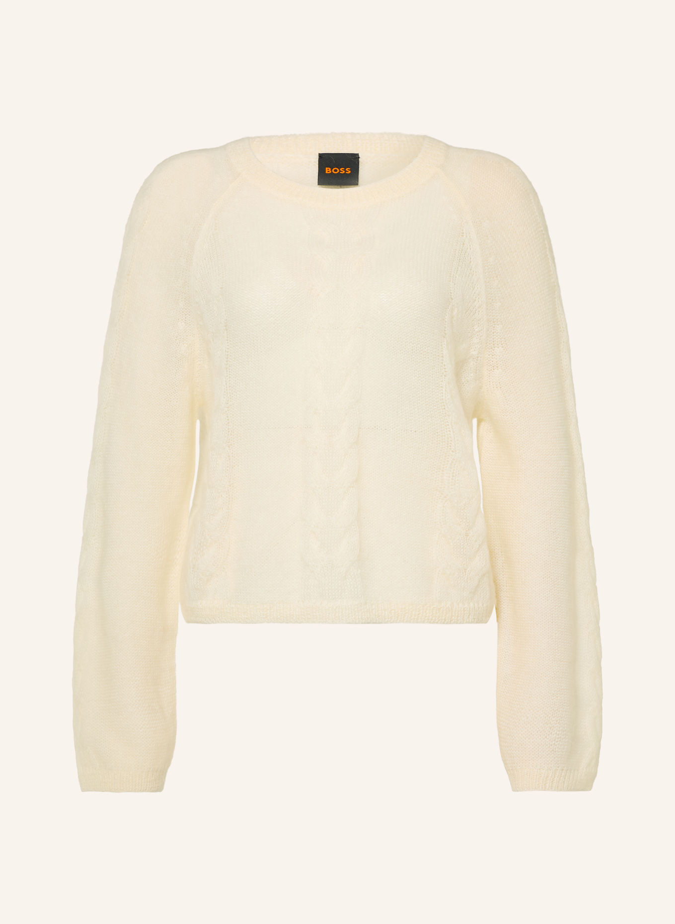 BOSS Pullover FYPERA mit Mohair: WEISS