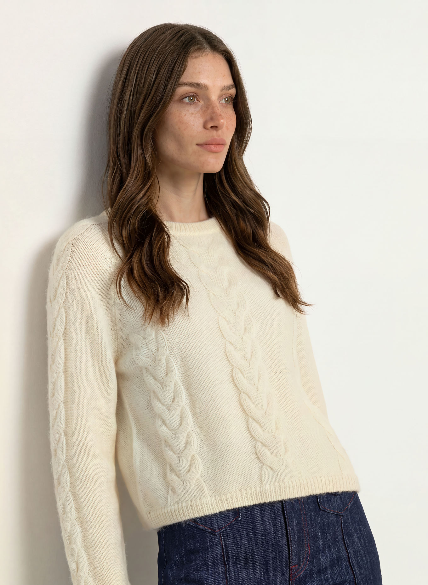 BOSS Pullover FYPERA mit Mohair: WEISS