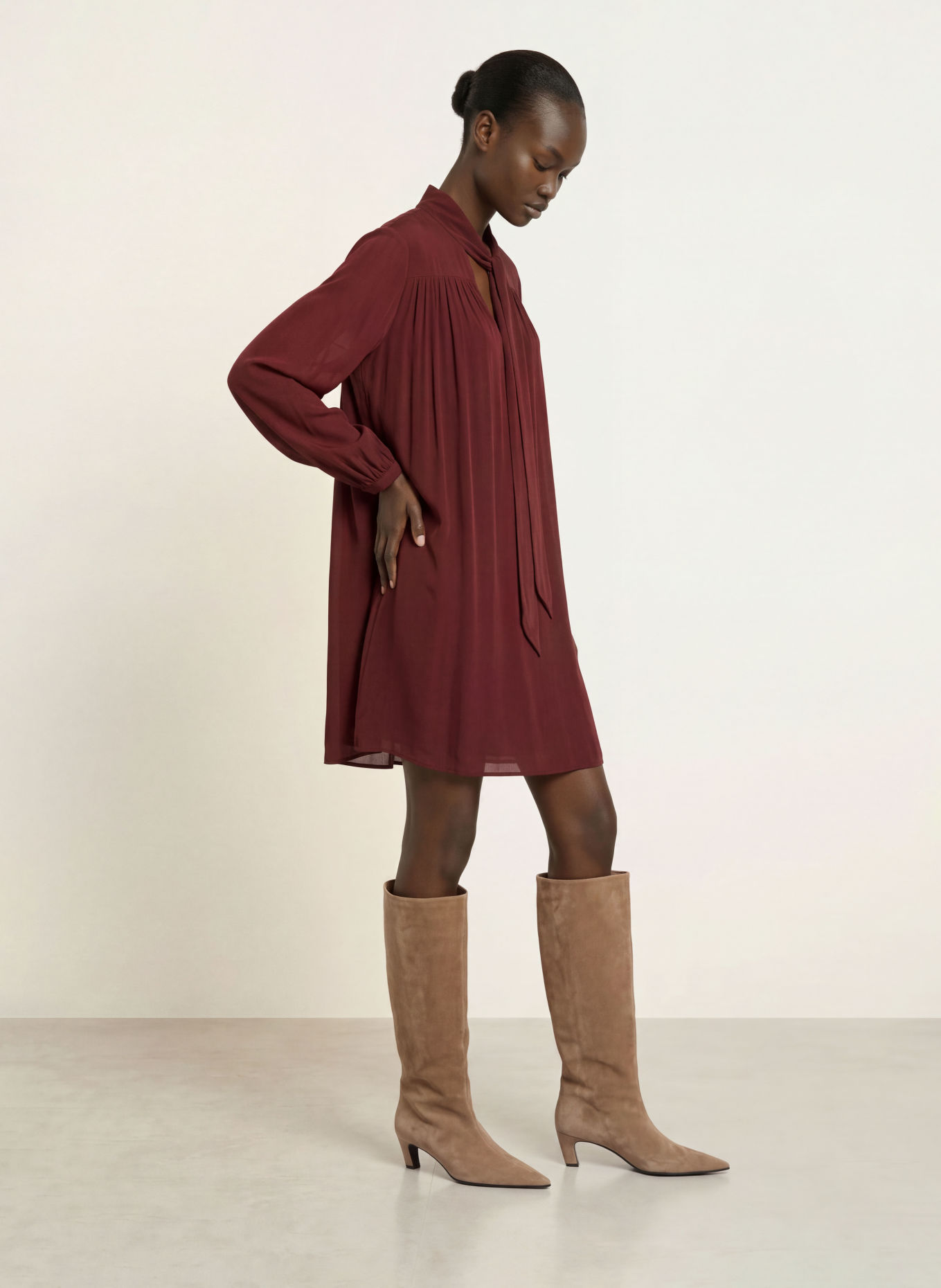 BOSS Schluppenkleid DRYSTINA: DUNKELROT