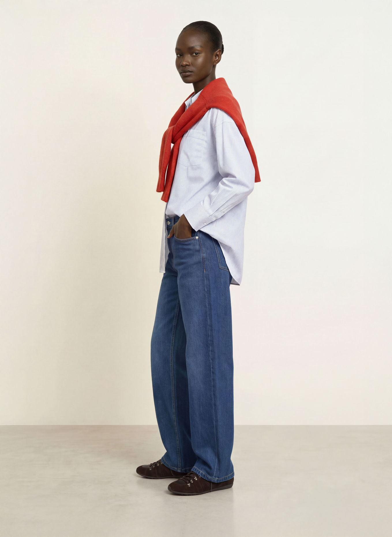 BOSS BERNIE Shirt blouse: DARK BLUE / WHITE