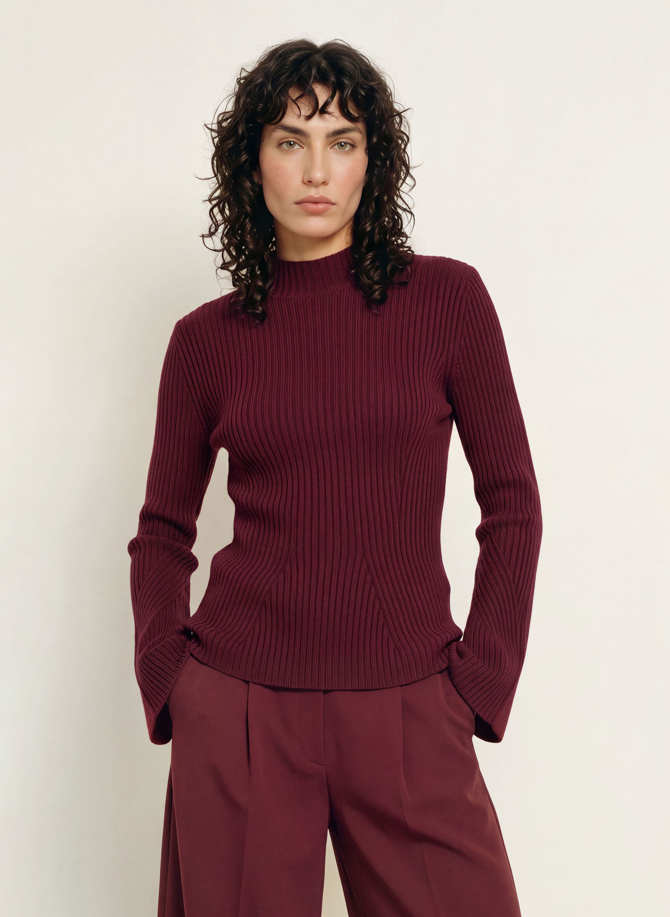 BOSS FABERDEENA Sweater: DARK RED