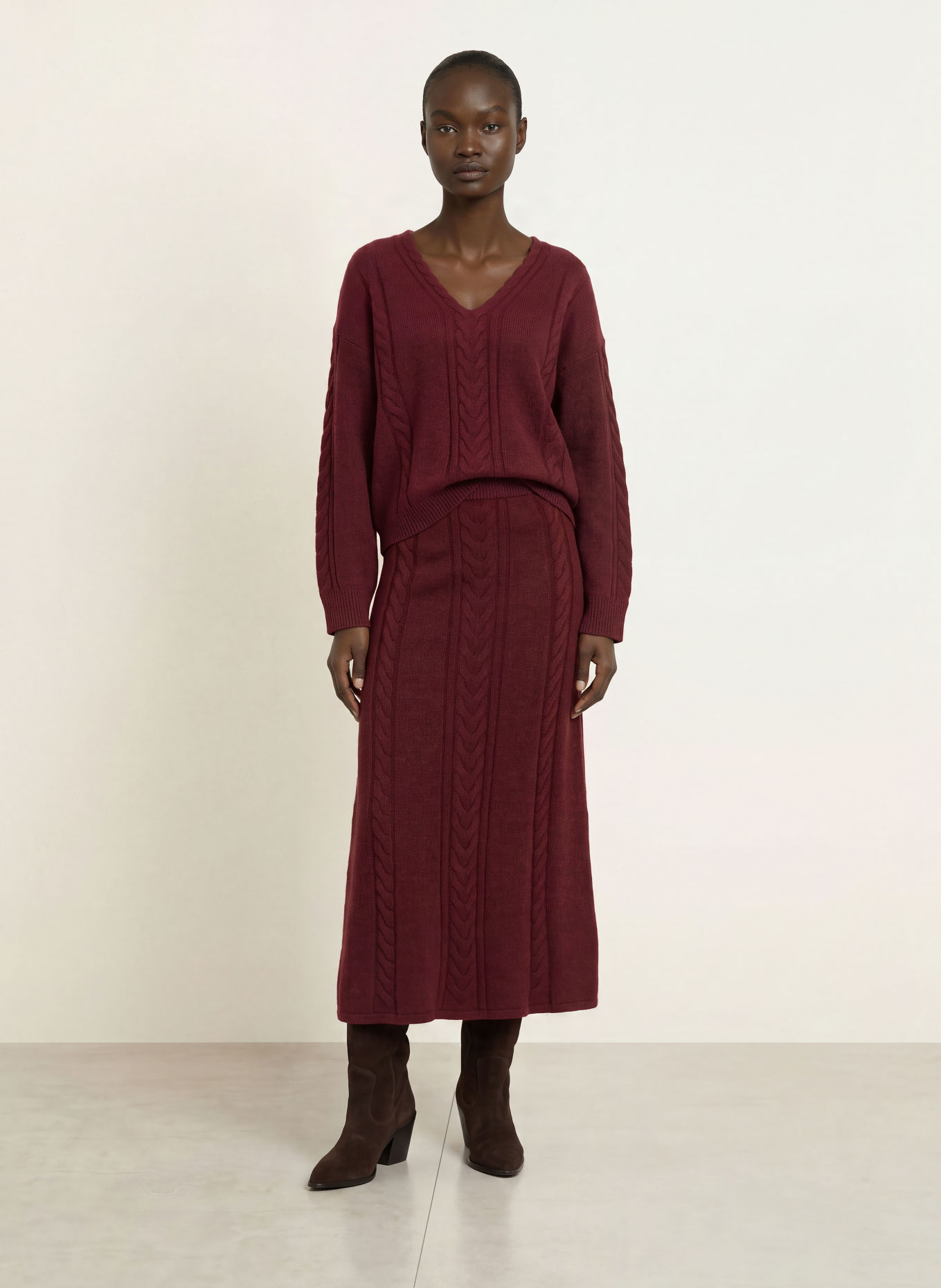 BOSS Pull FAMIOCA: ROUGE FONCÉ