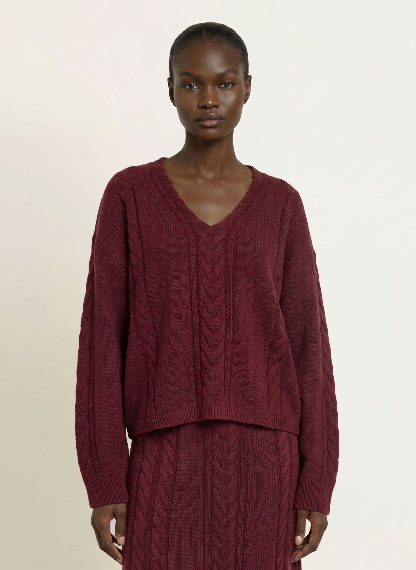 BOSS Pull FAMIOCA: ROUGE FONCÉ