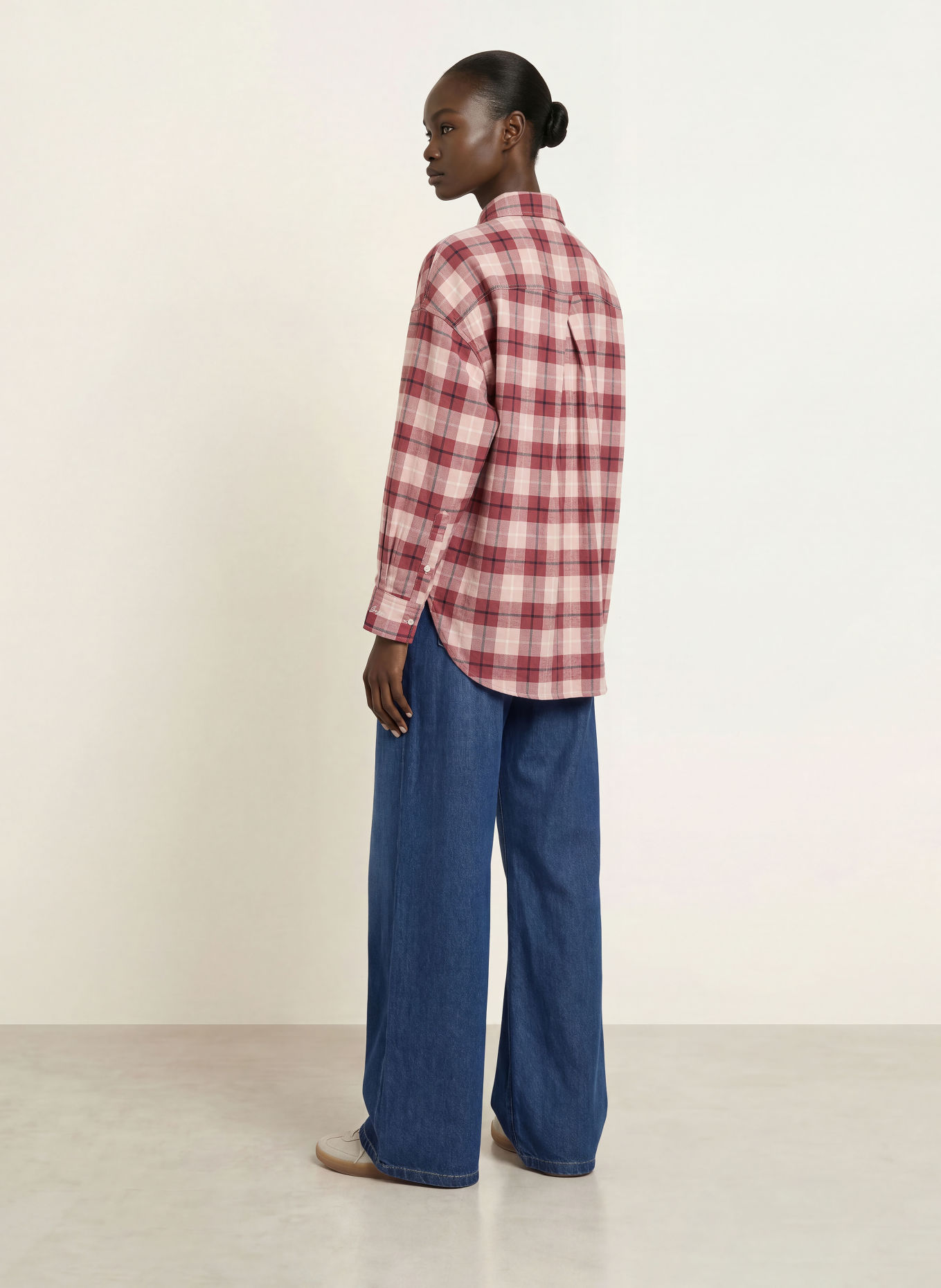 BOSS BOSTATTA Flannel Shirt blouse: DUSKY PINK / ROSE / CREAM