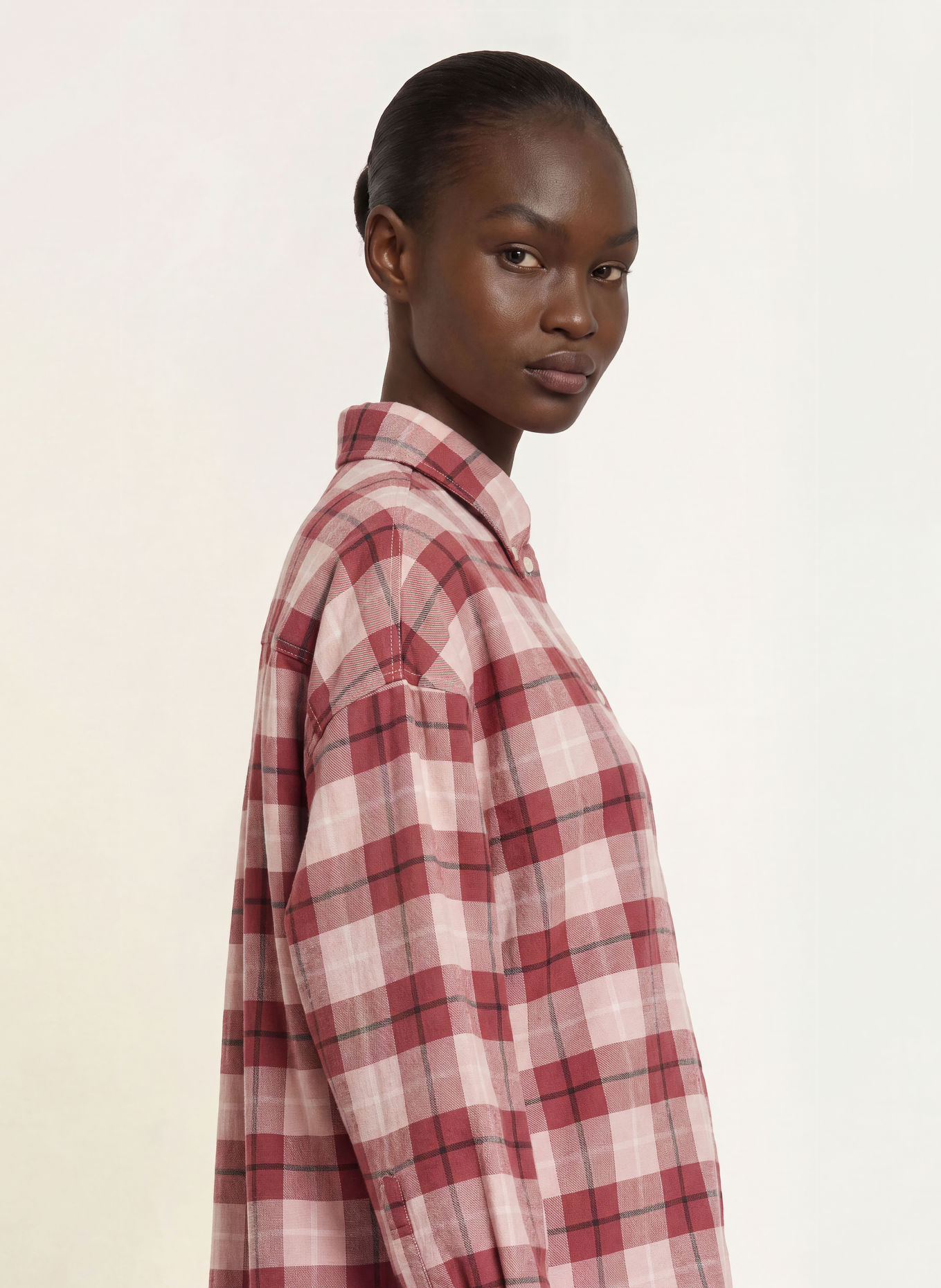 BOSS BOSTATTA Flannel Shirt blouse: DUSKY PINK / ROSE / CREAM