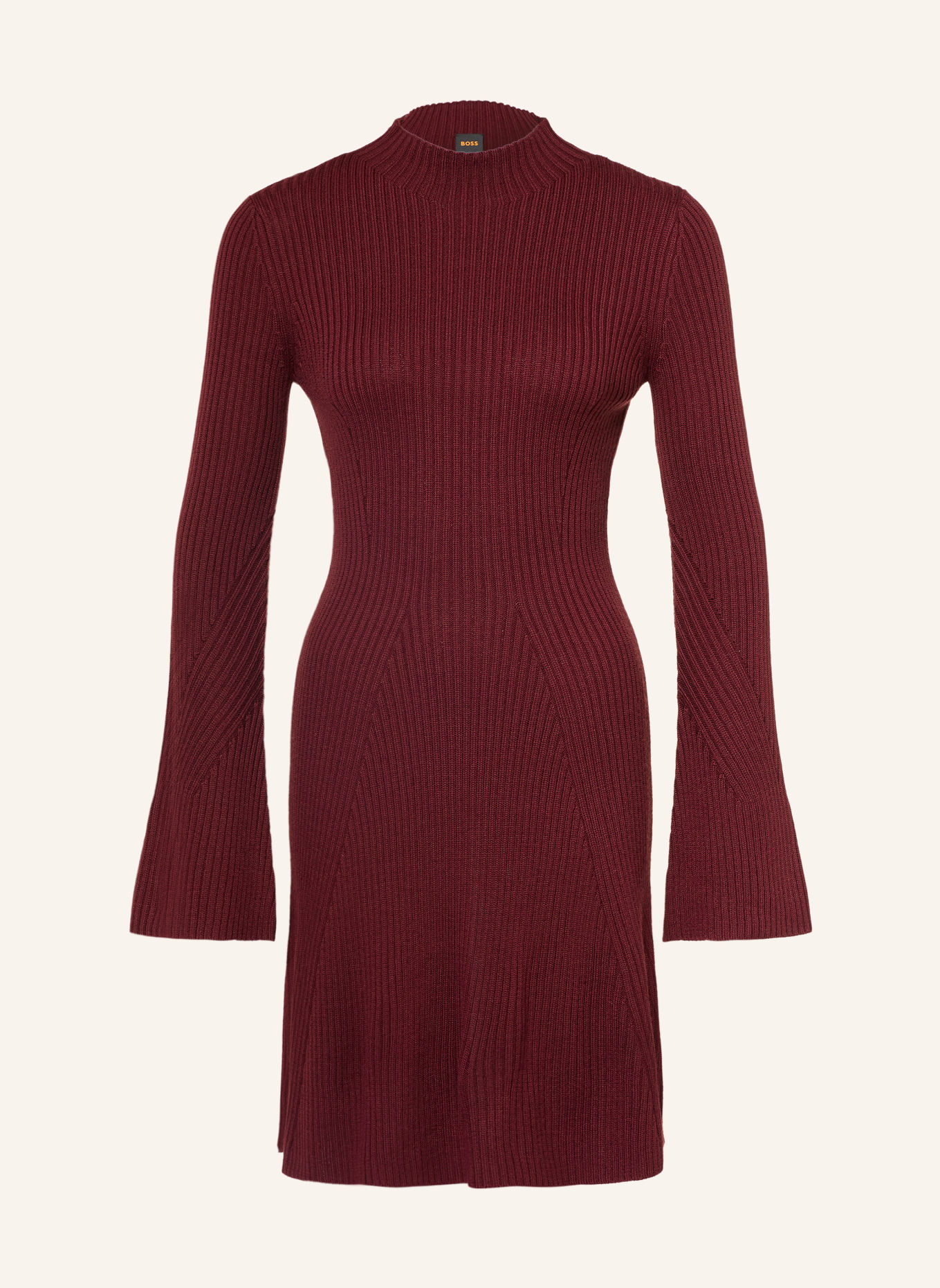BOSS FAMIOLA Knit Dress: DARK RED