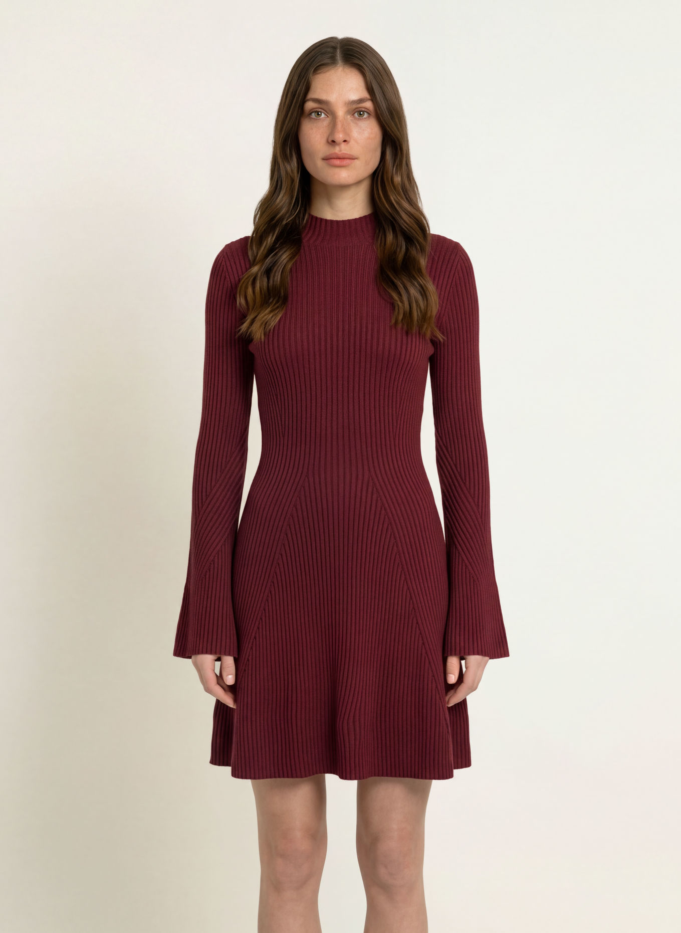 BOSS FAMIOLA Knit Dress: DARK RED