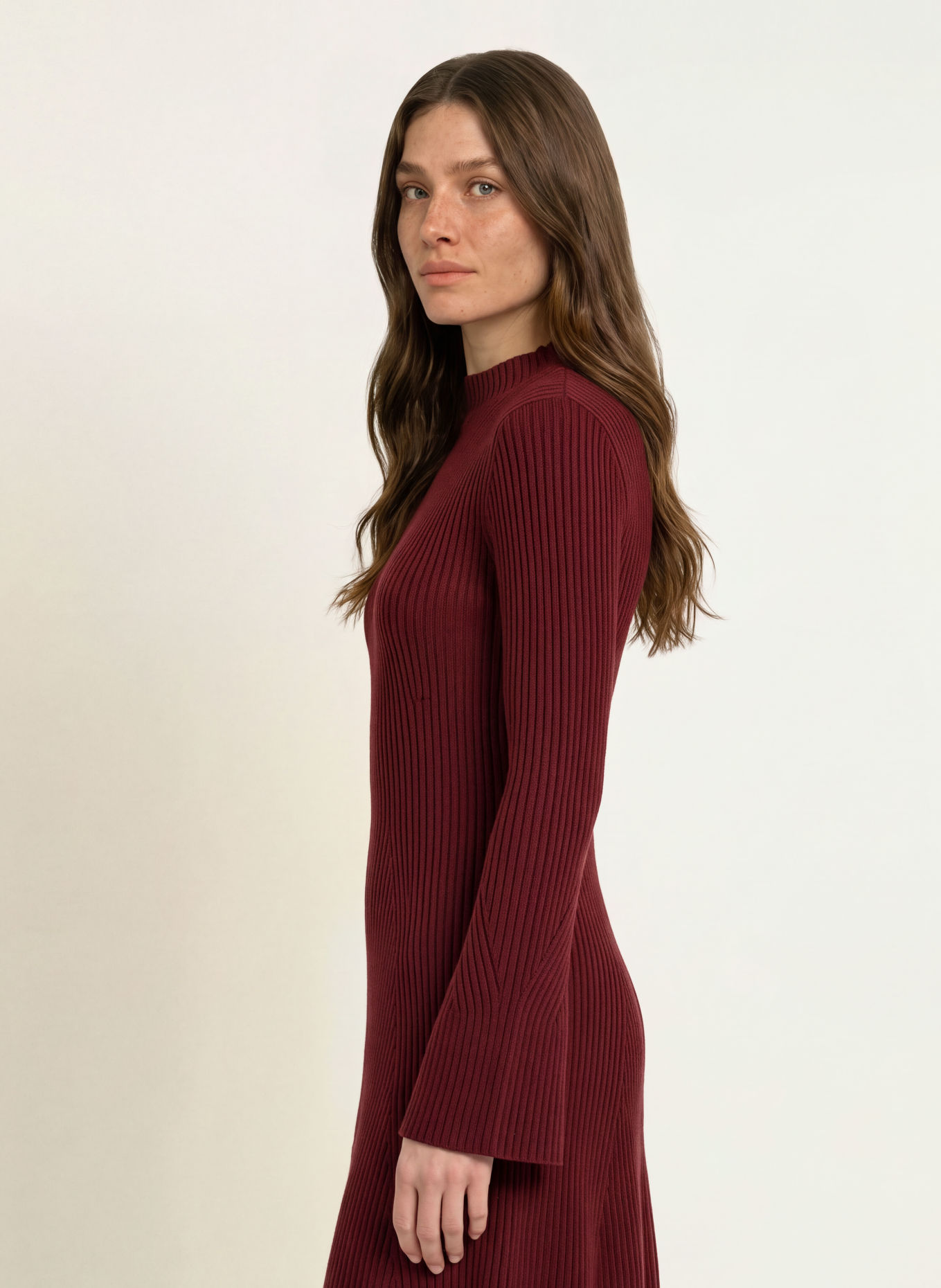 BOSS FAMIOLA Knit Dress: DARK RED