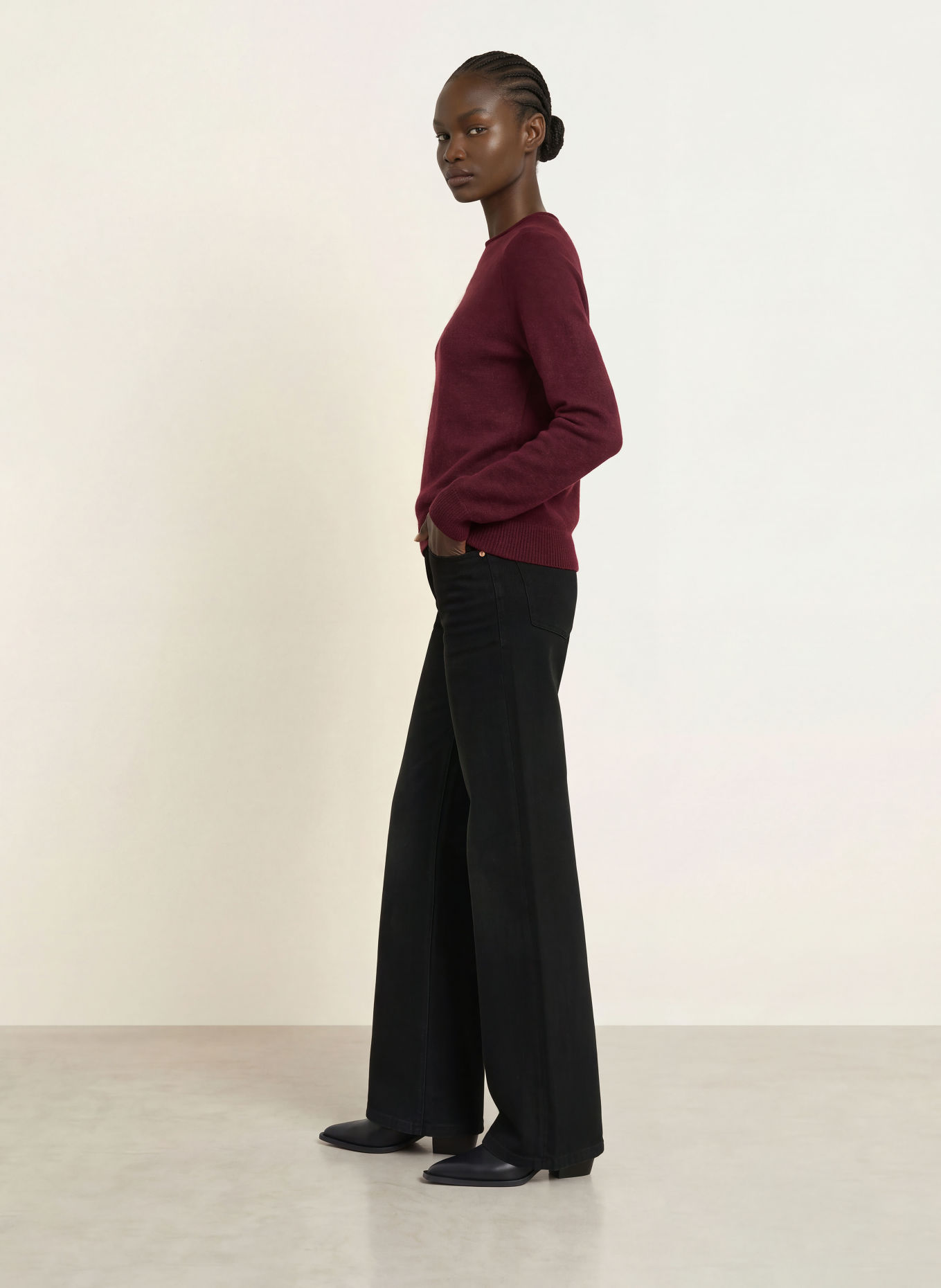 BOSS FESPERANASY Sweater with Alpaca: DARK RED