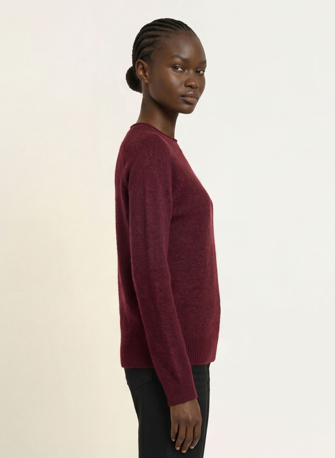 BOSS FESPERANASY Sweater with Alpaca: DARK RED