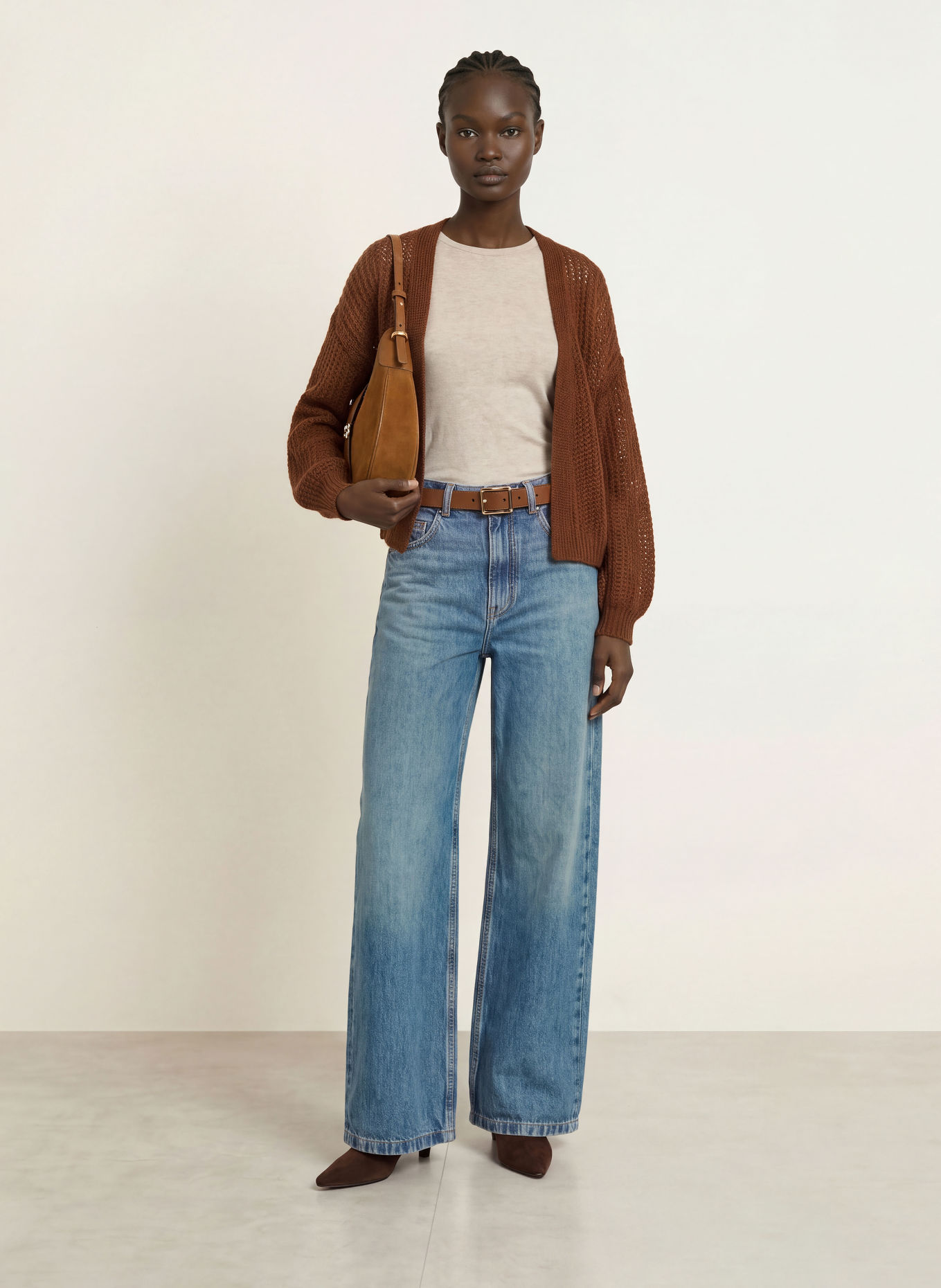 BOSS ELIVA Long-sleeve shirt: BEIGE
