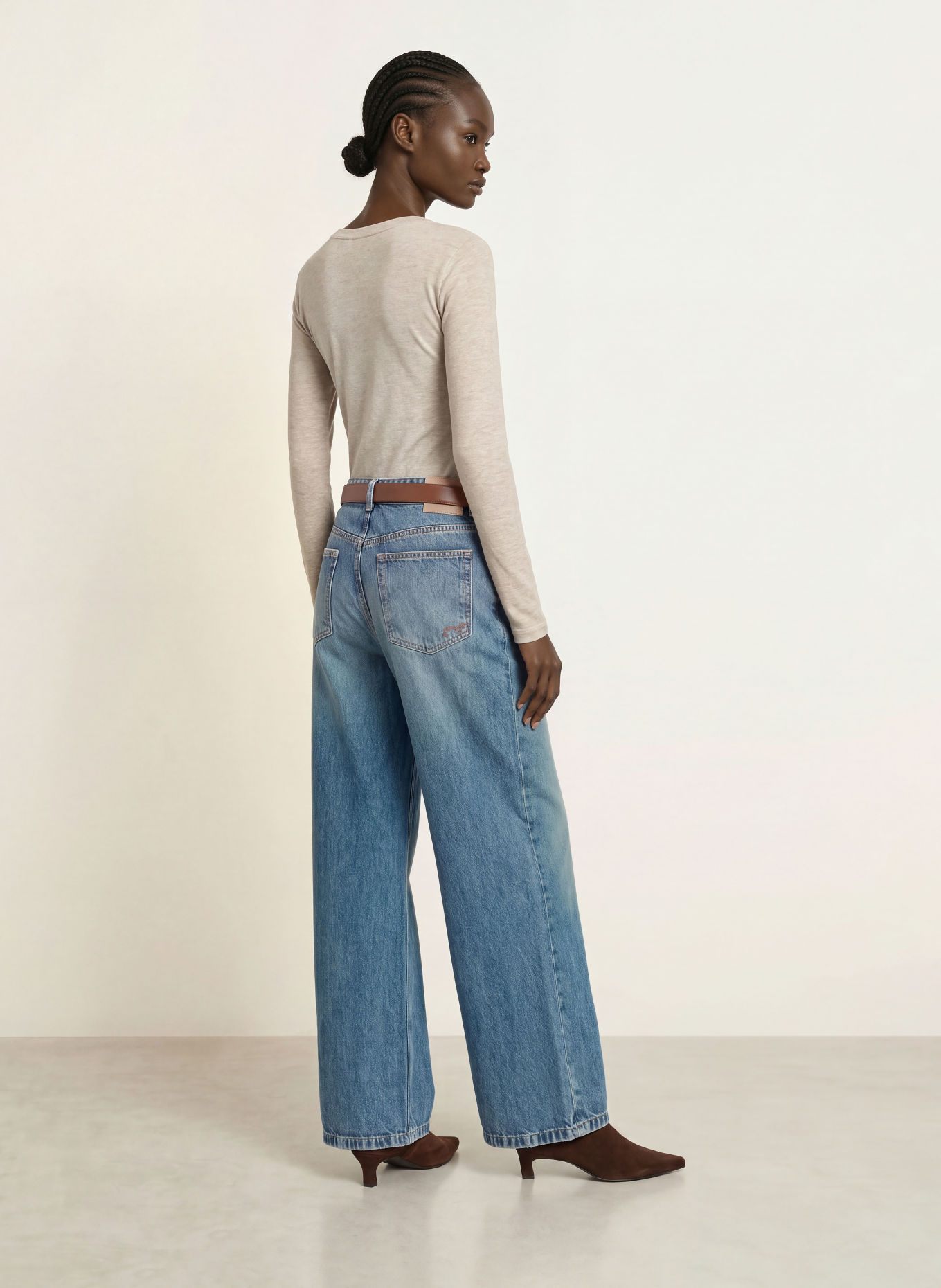 BOSS ELIVA Long-sleeve shirt: BEIGE