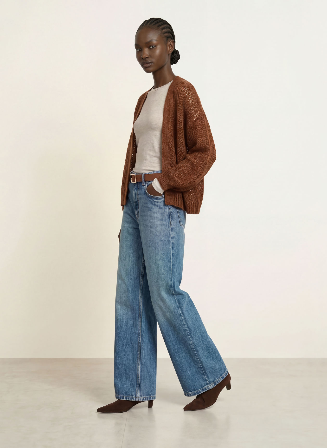 BOSS ELIVA Long-sleeve shirt: BEIGE