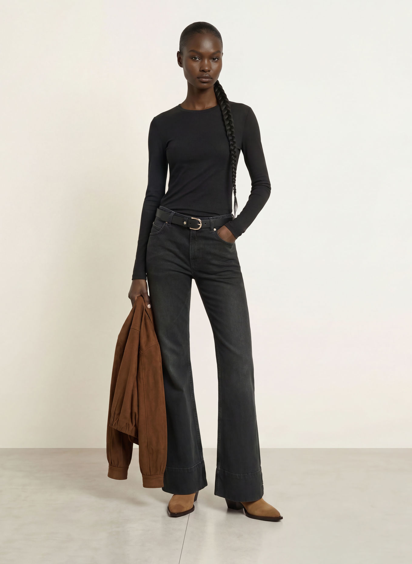 BOSS ELIVA Long-sleeve shirt: BLACK